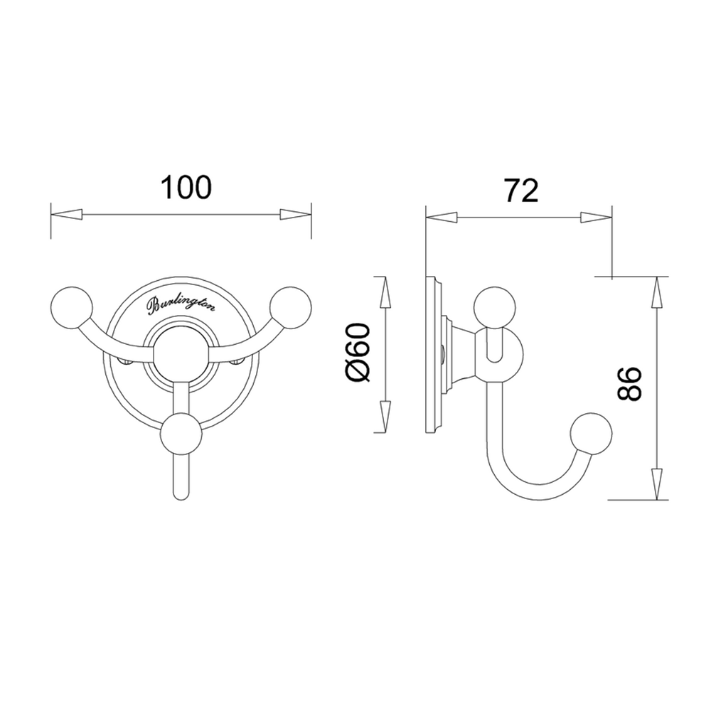 Burlington Triple Robe Hook