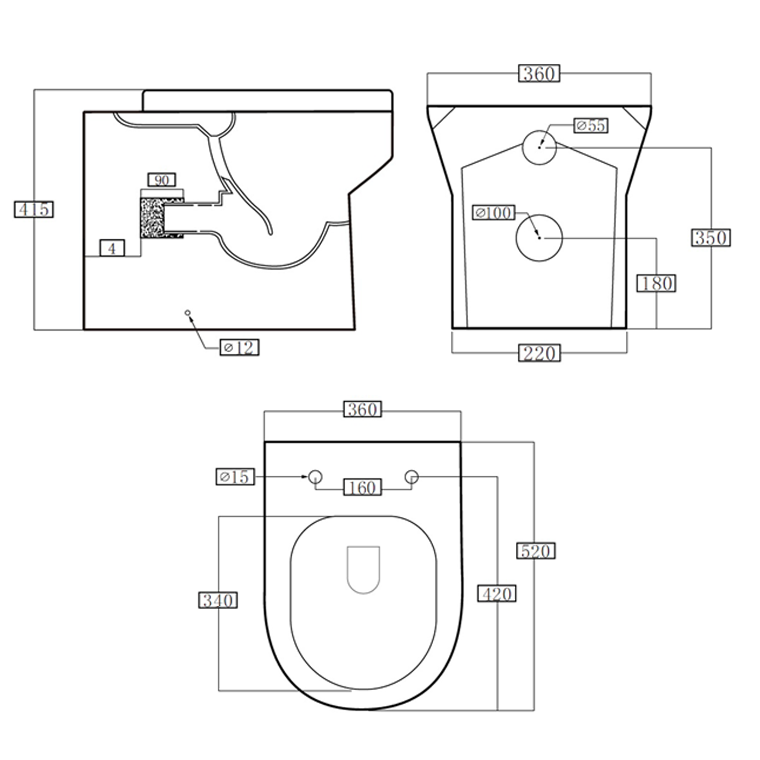 Lorraine Rimless Back To Wall Toilet & Soft Close Seat