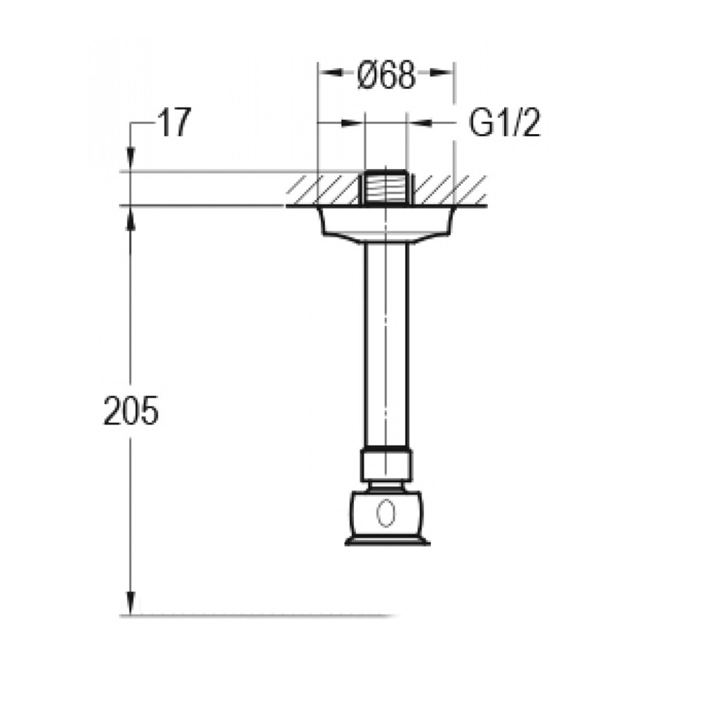 Flova Liberty 120mm Ceiling Mounted Shower Arm - Chrome