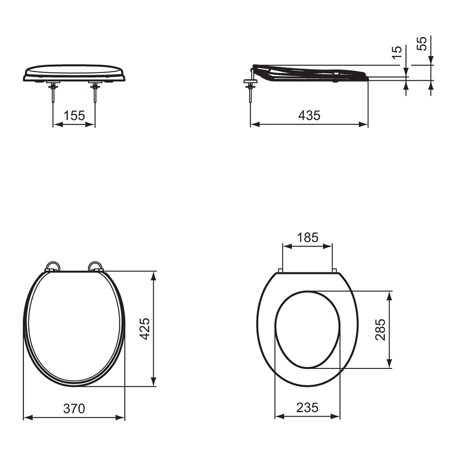 Ideal Standard Waverly White Toilet Seat