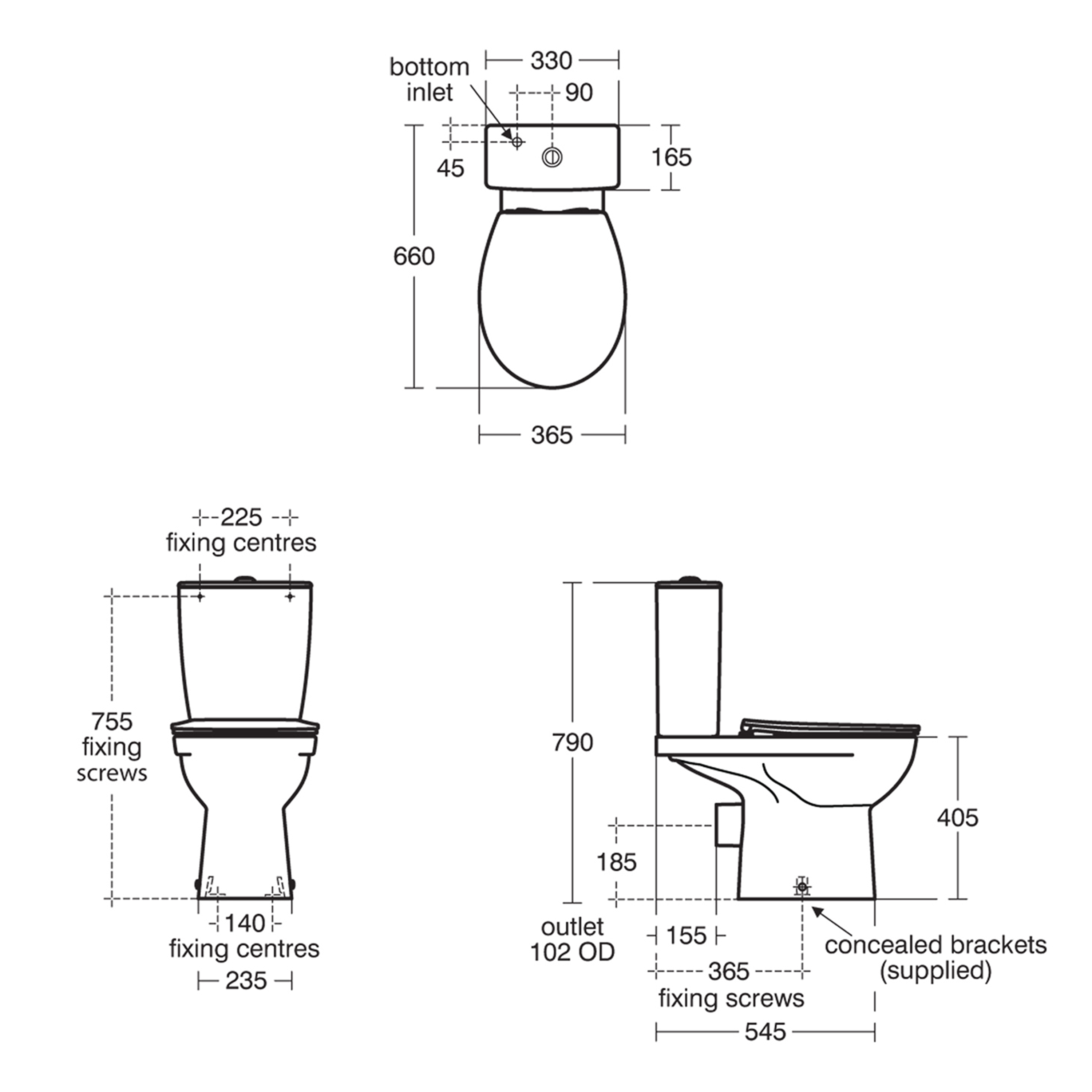 Ideal Standard Eurovit+ Close Coupled Toilet with Soft Close Seat