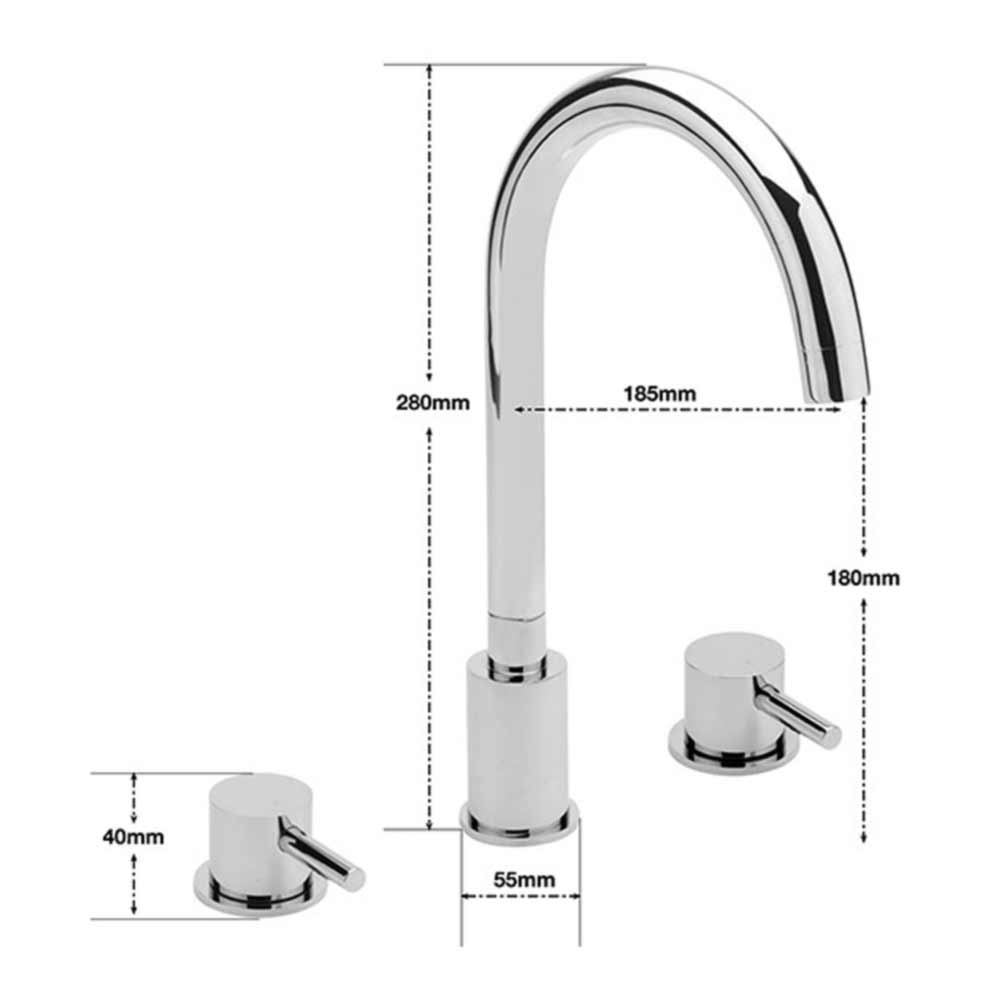 Sagittarius Piazza 3 Hole Deck Mounted Bath Filler