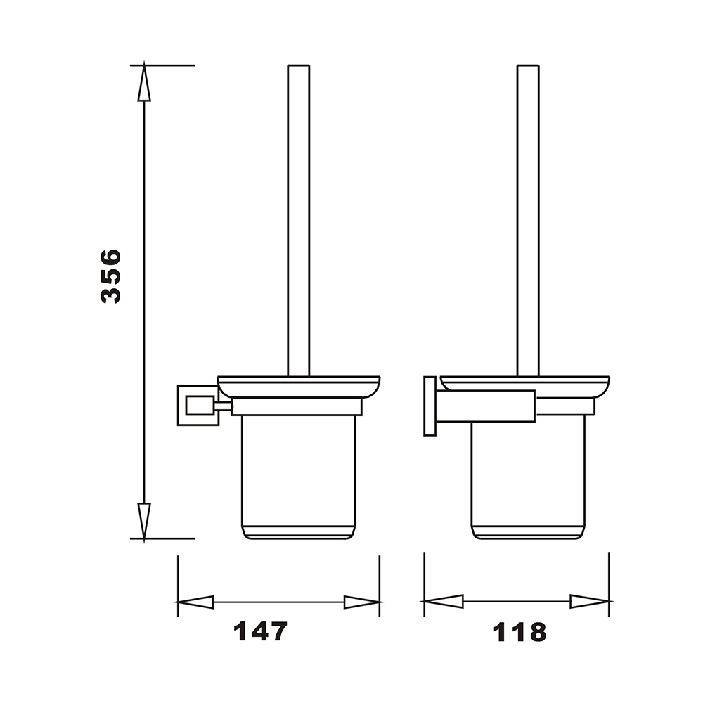 Vellamo Twist Matt Black Toilet Brush