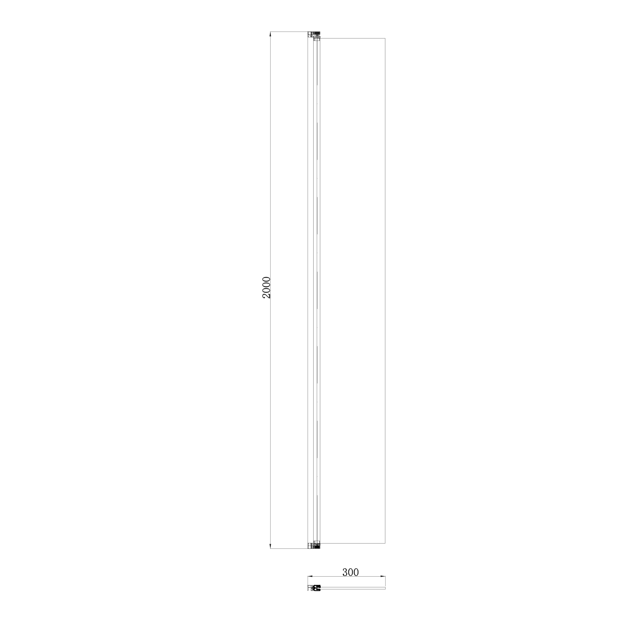 Harbour i10 Hinged 8mm Return Panel for Harbour i10 Glass Panels - Matt Black
