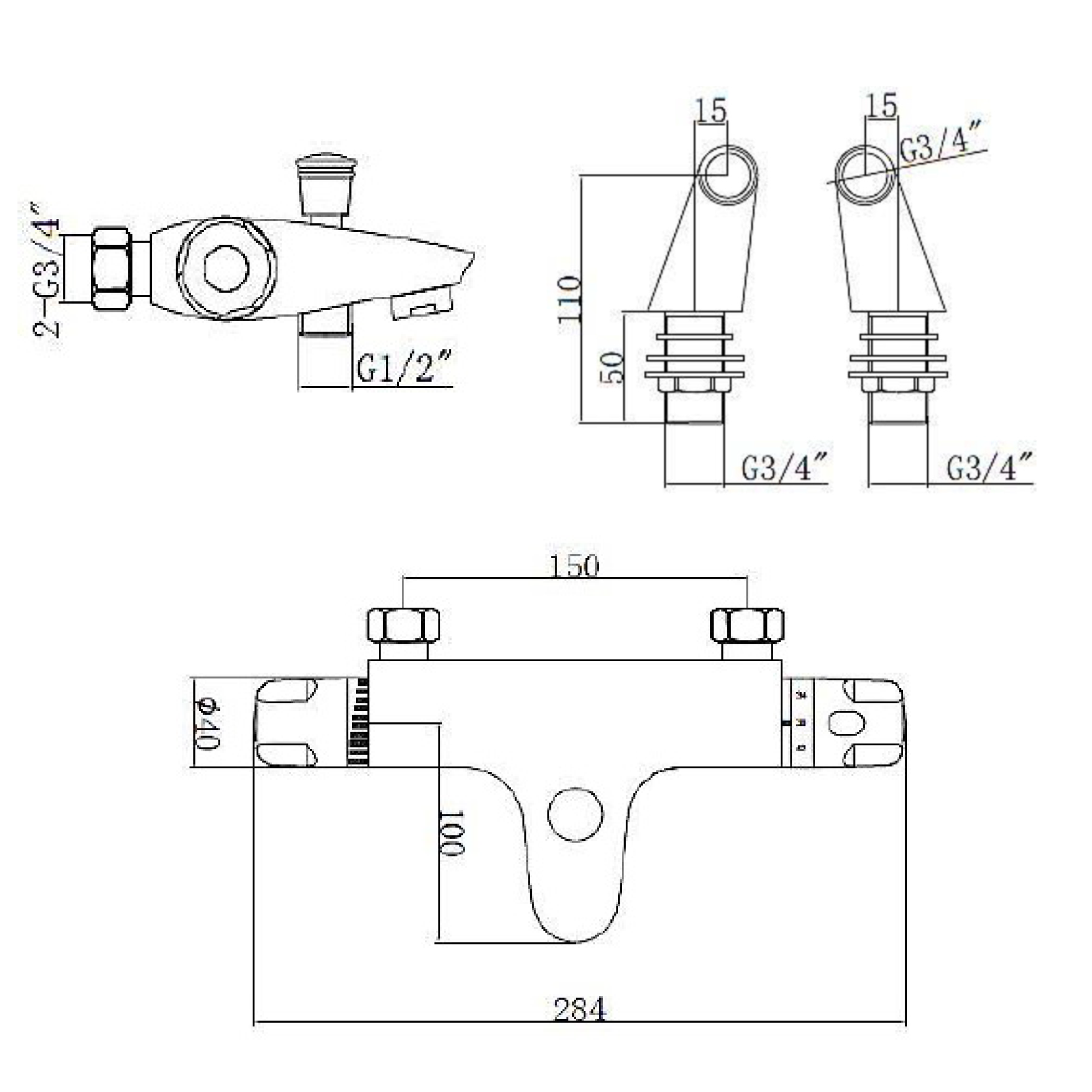 Sagittarius Quest Thermostatic Bath Shower Mixer