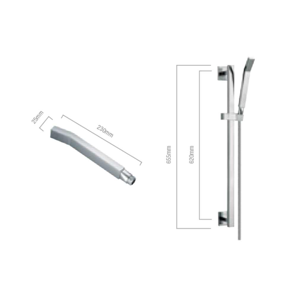 Pura Bloque Slide Rail Kit with Handset & Hose
