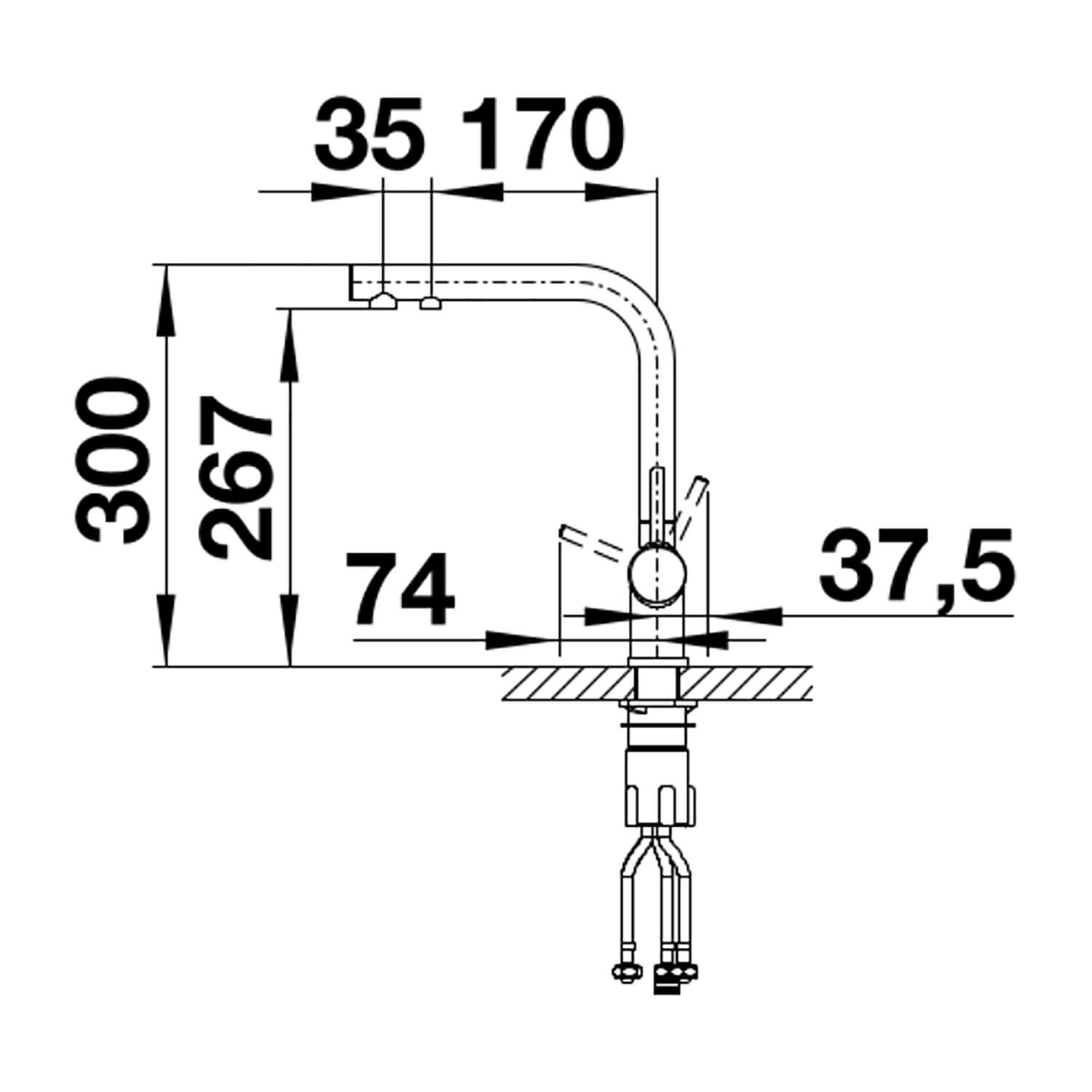 Blanco Fontas II 3-in-1 Warm, Cold and Filtered Cold Water Mono Kitchen Mixer Tap
