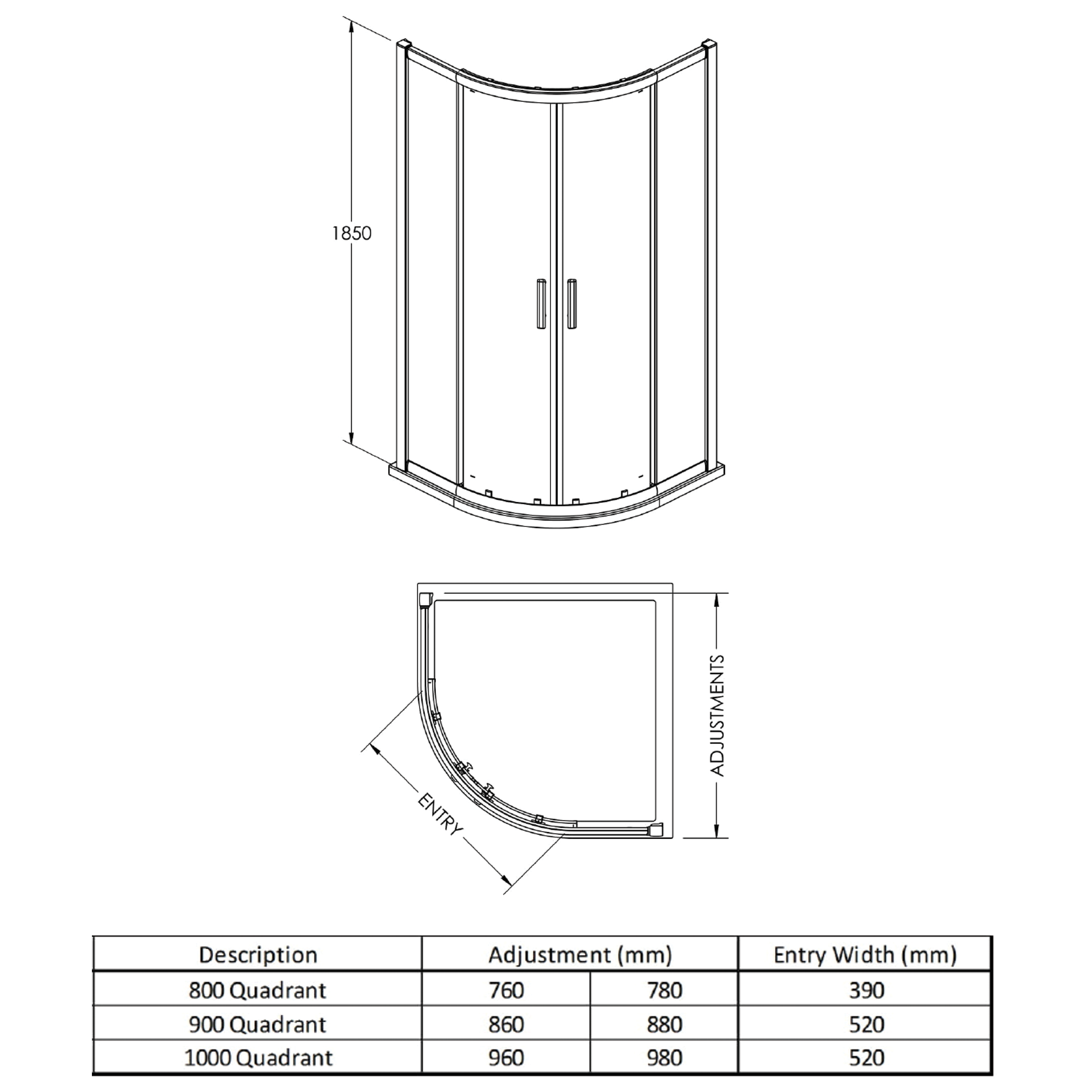 Harbour Primrose 6mm Quadrant Shower Enclosure
