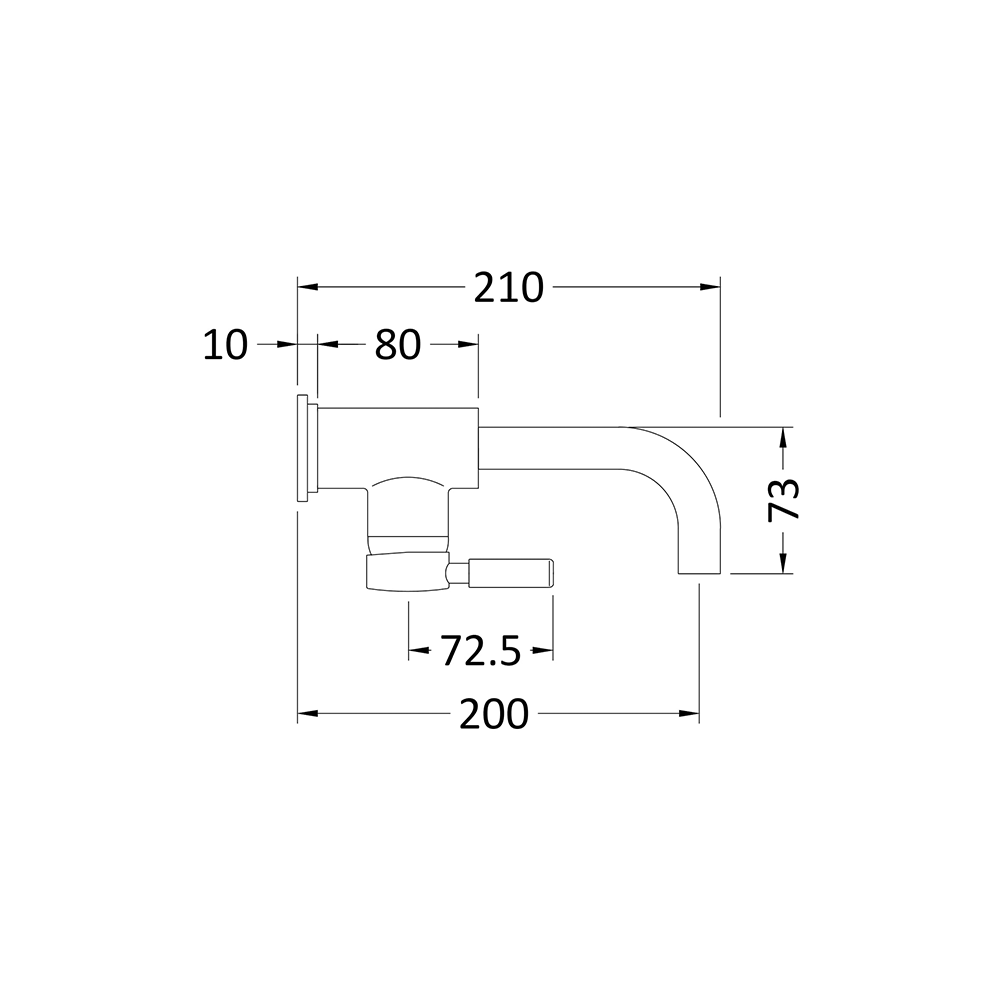 Hudson Reed Tec Single Lever Wall Mounted Side Action Basin Mixer