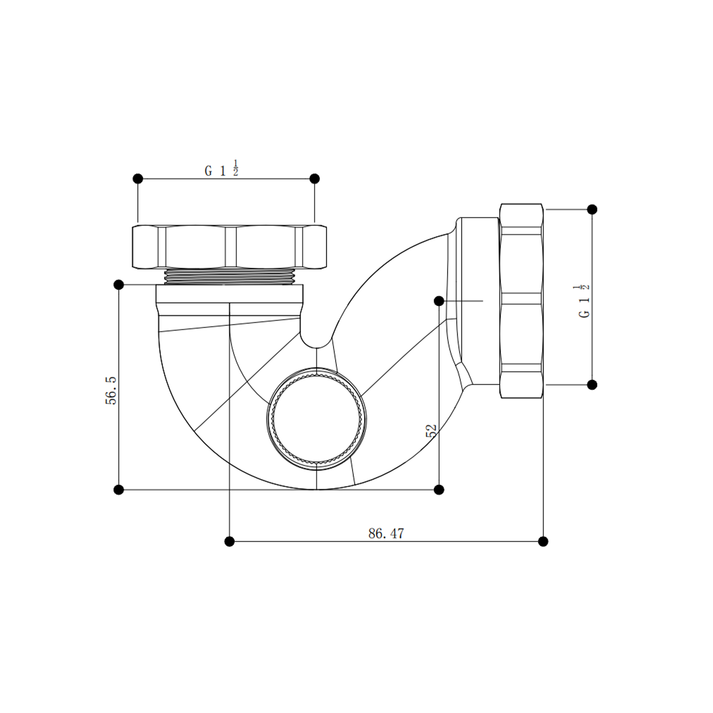 Sagittarius 1.5" Bath 'P' Trap