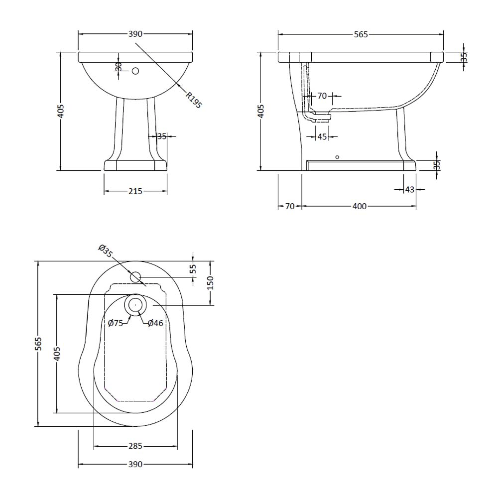 Butler & Rose Catherine Bidet - One Tap Hole