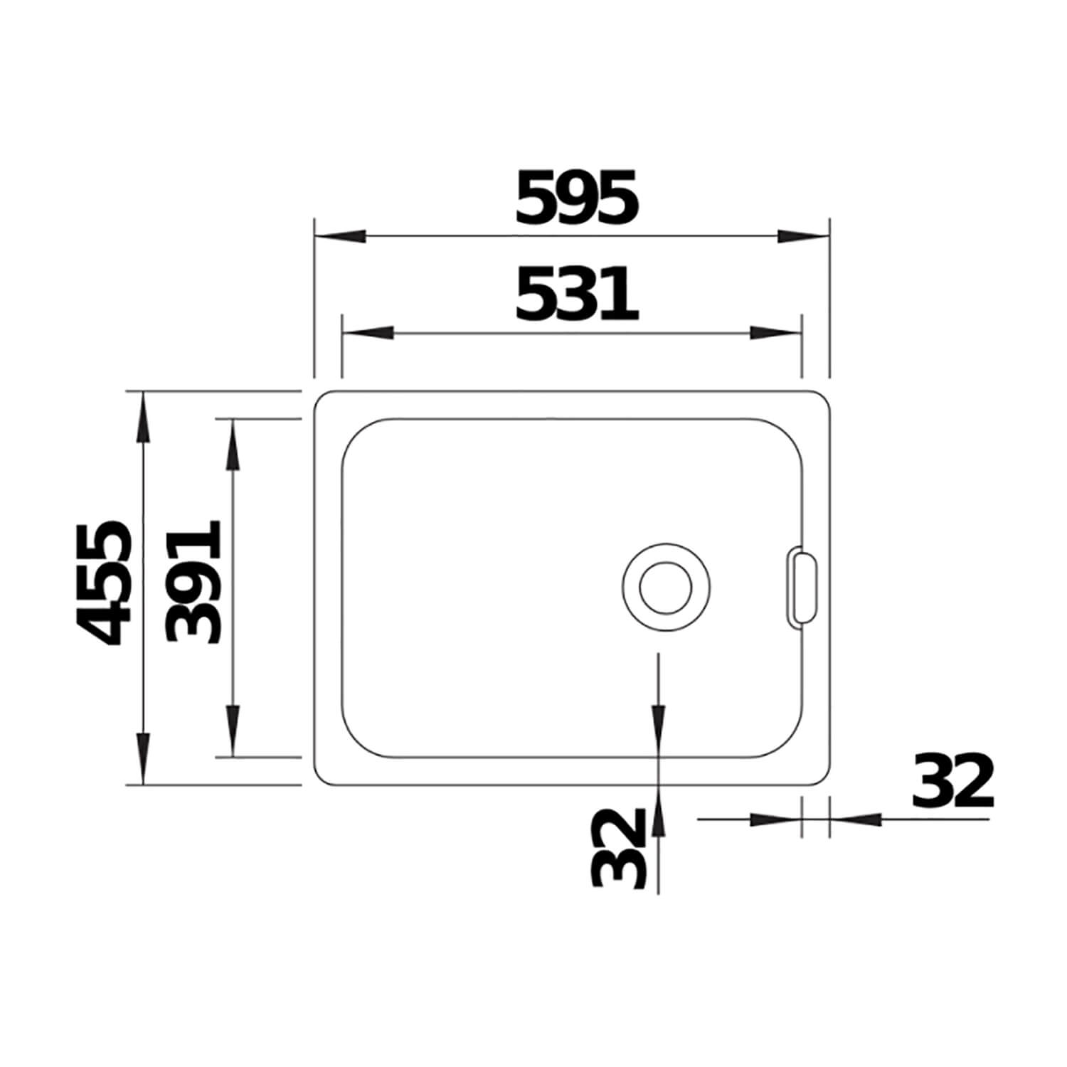 Blanco Belfast Crystal Gloss White Ceramic Kitchen Sink & Waste - 595 x 455mm
