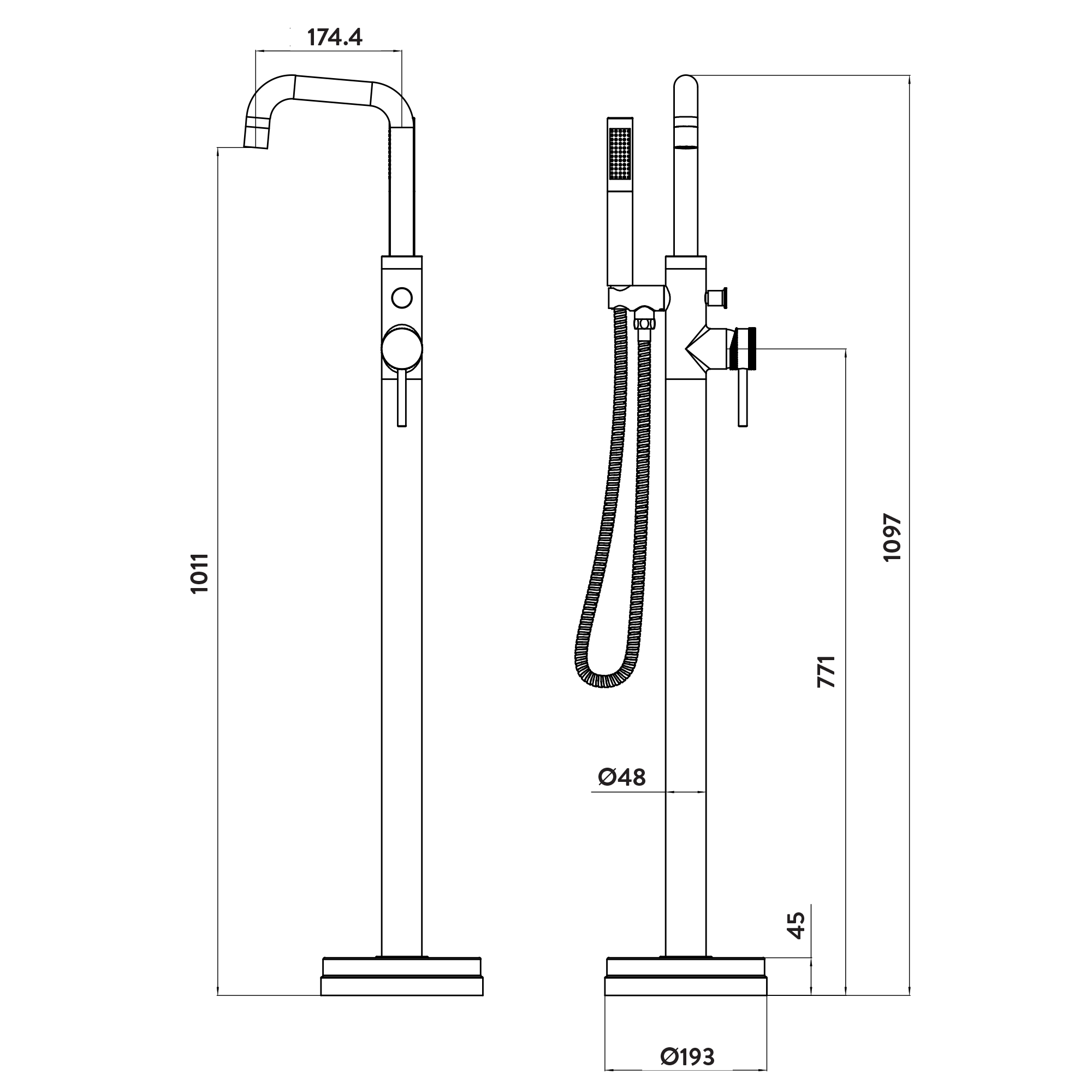 Core Freestanding Bath Shower Mixer Tap