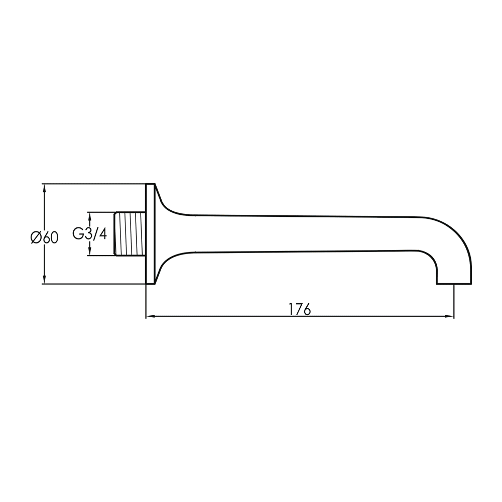 Butler & Rose Caledonia Chrome Bath Spout