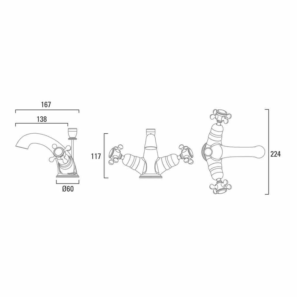 Roper Rhodes Henley Crosshead Basin Mixer with Pop-Up Waste
