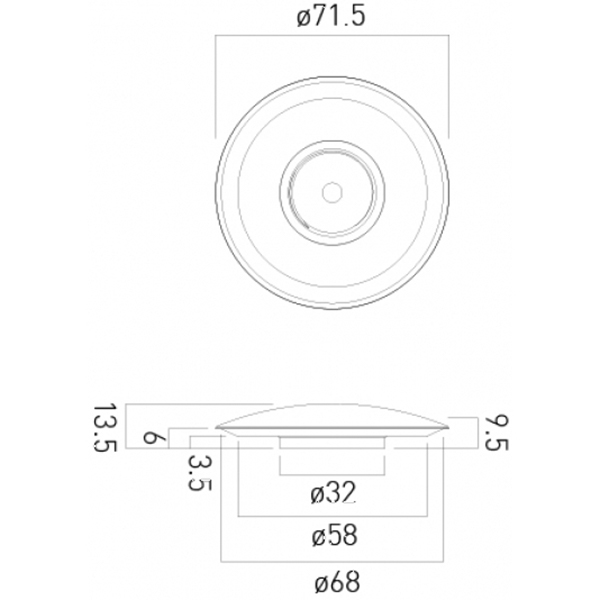 Round White Ceramic Top to Suit Vado Universal Basin Waste