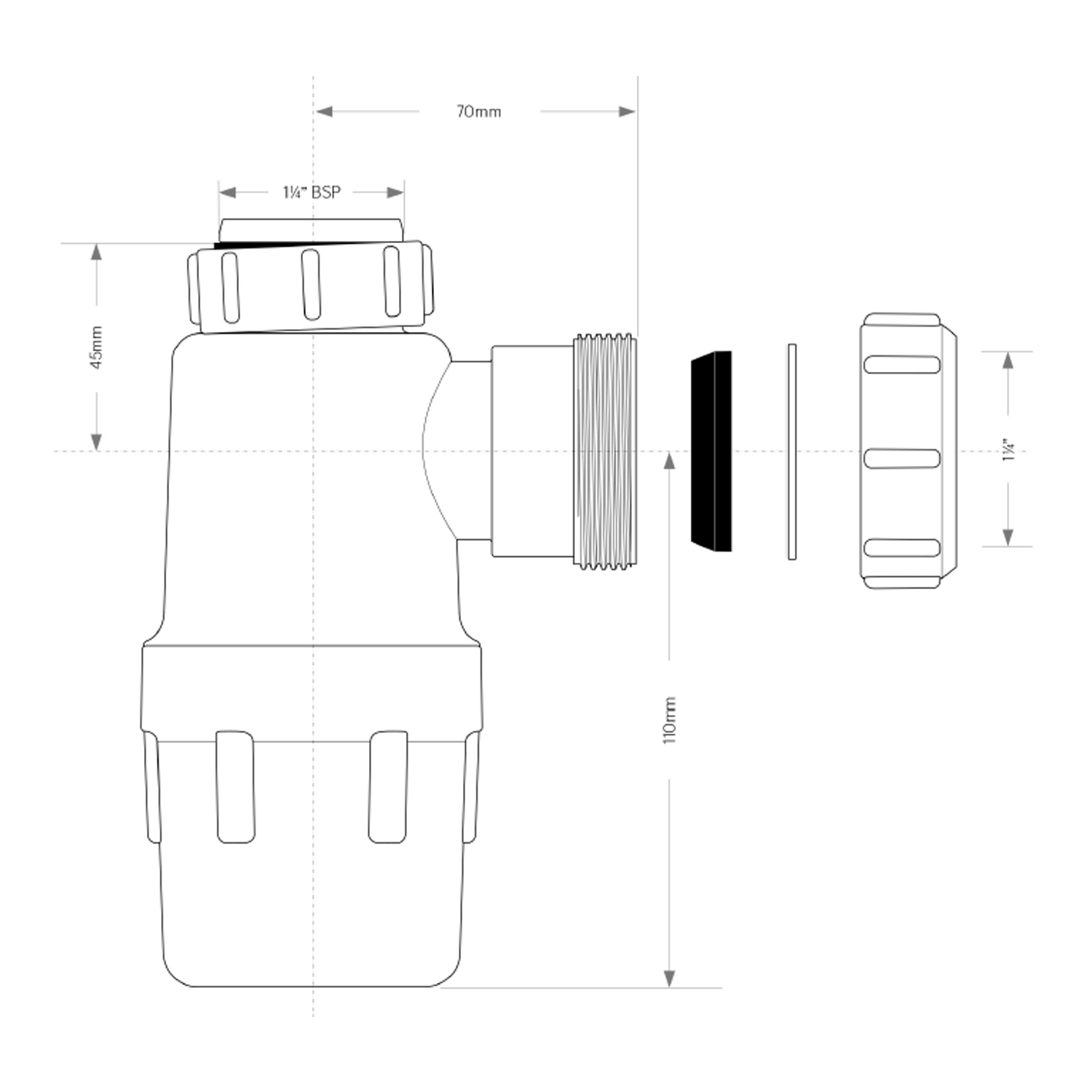 Vellamo 32mm Telescopic Bottle Trap