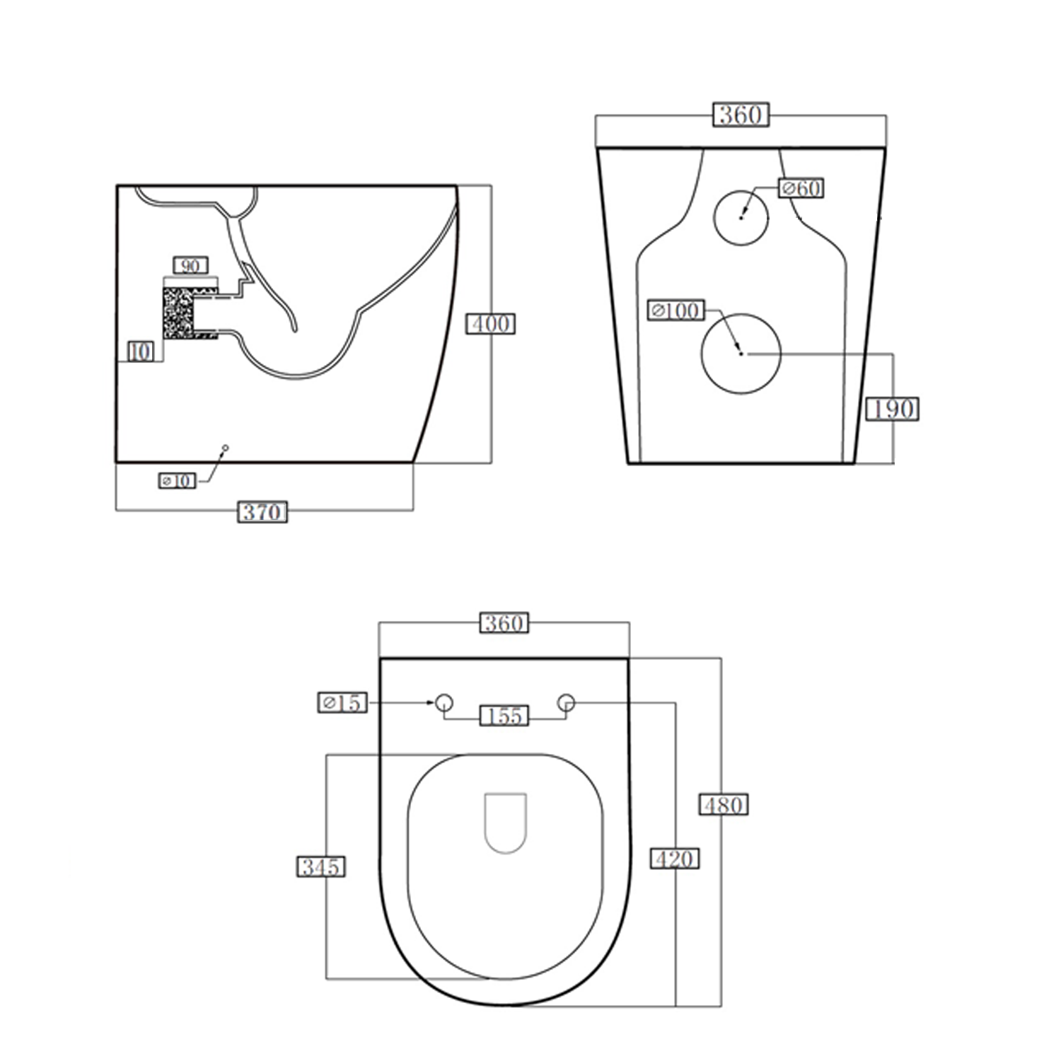 Harbour Clarity Back to Wall Rimless Toilet & Soft Close Seat