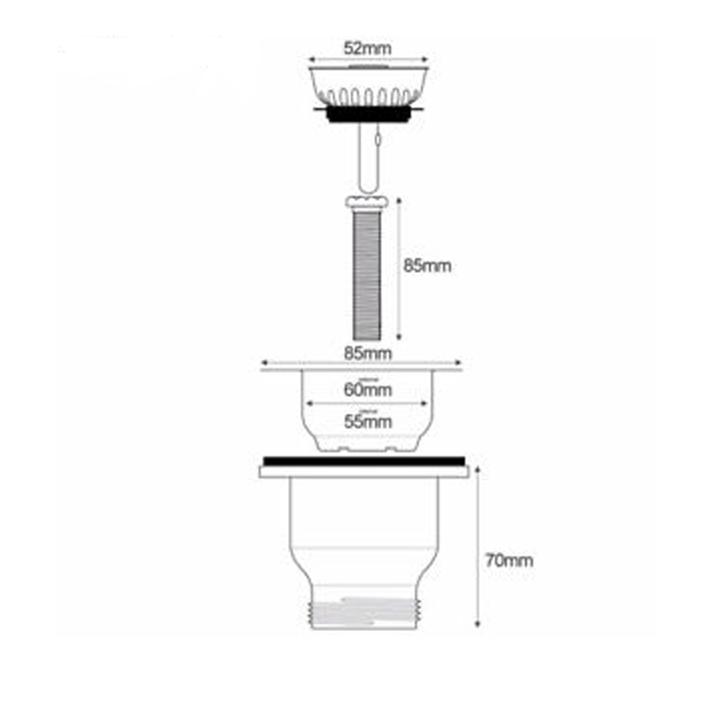 McAlpine Luxury Mini Basket Strainer Waste Kit for Belfast 1 Bowl Sinks