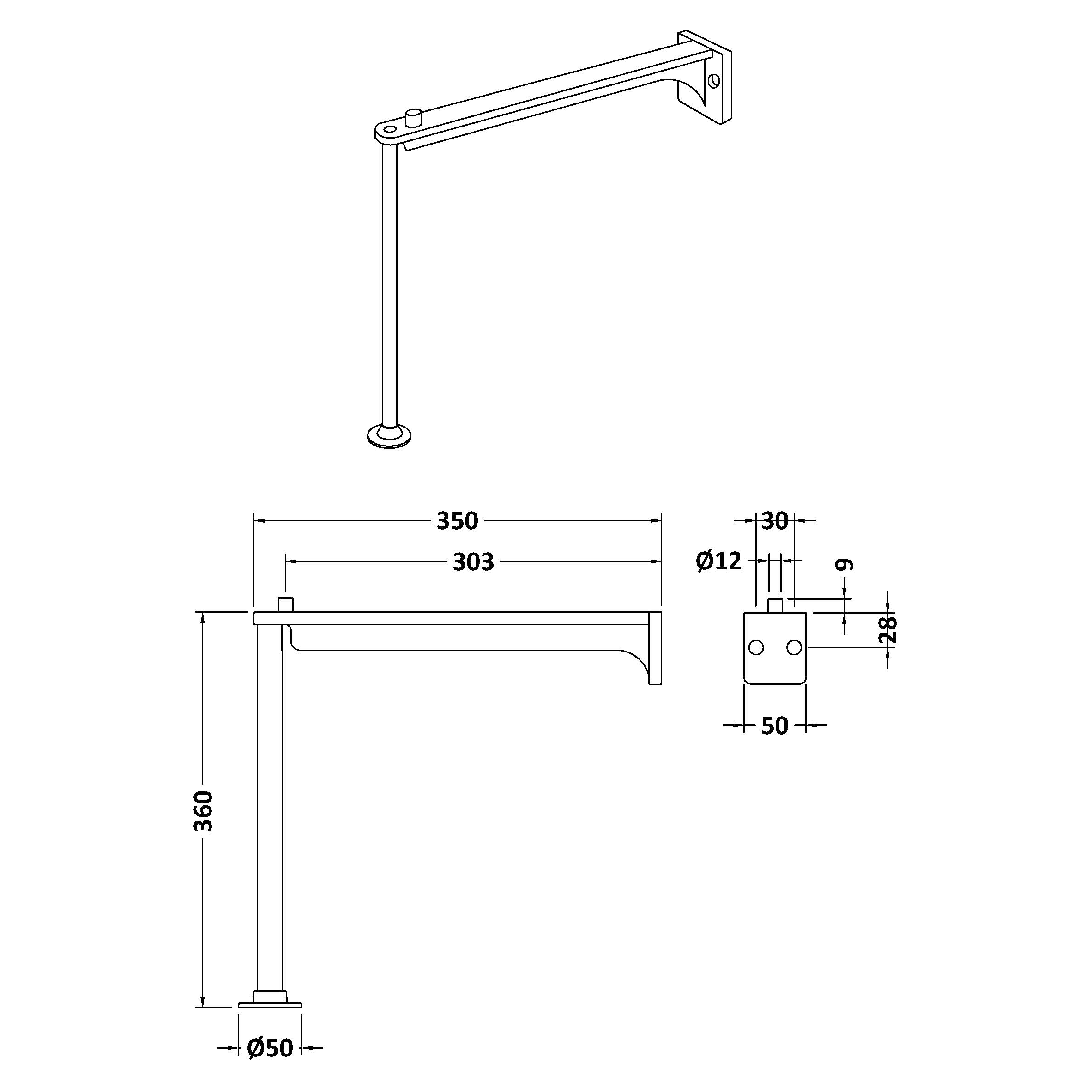 Butler & Rose Cleaner Sink Legs & Wall Bracket (Pair)