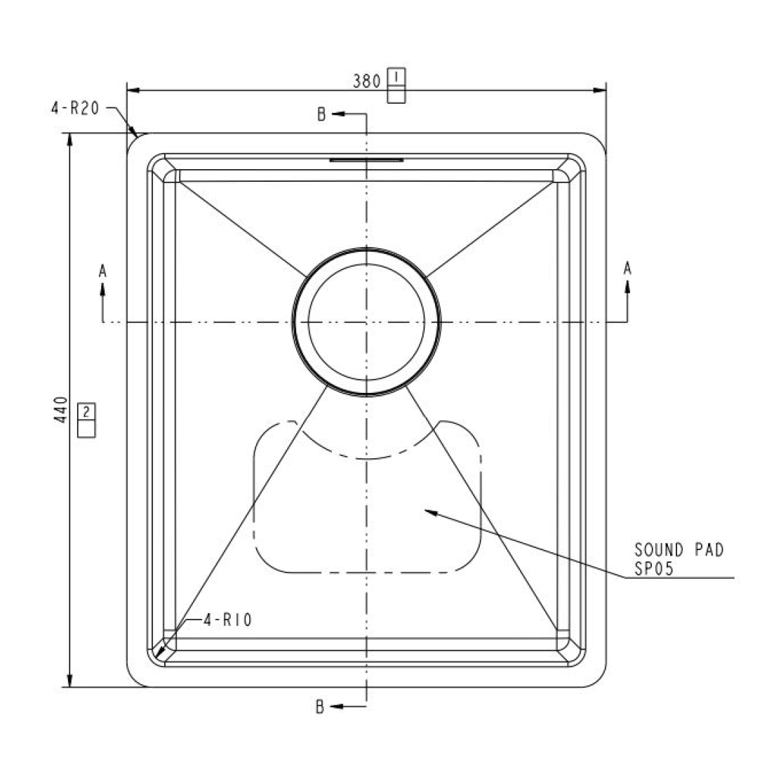 Vellamo Designer Compact Single Bowl Inset/Undermount Stainless Steel Kitchen sink & Waste Kit - 380 x 440mm