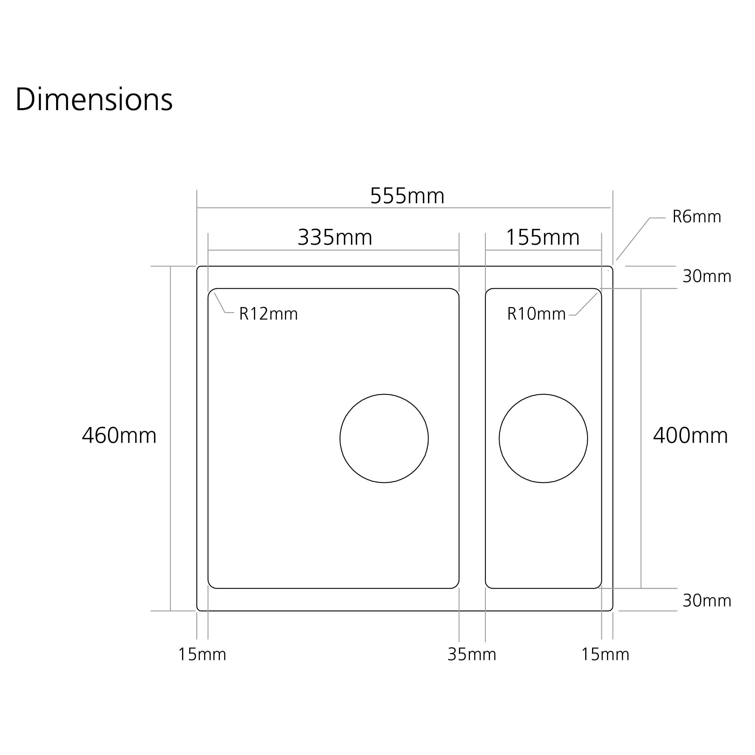 Caple Leesti 1.5 Bowl Inset/Undermount Granite Composite Kitchen Sink & Waste Kit - 555 x 460mm