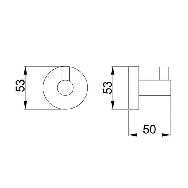VOS Single Robe Hook - Brushed Black