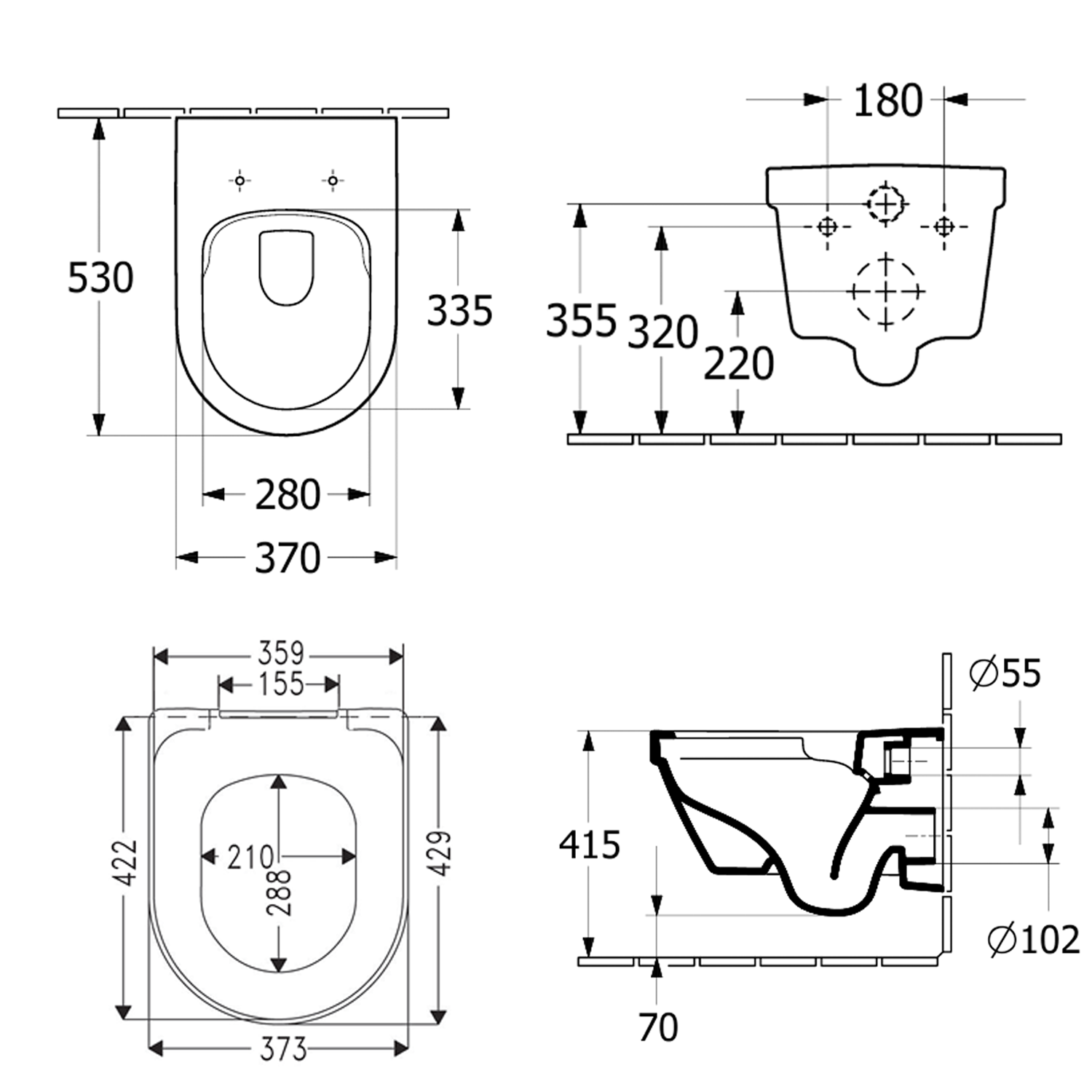 Villeroy & Boch Architectura Rimless Wall Hung Toilet & Soft Close Seat