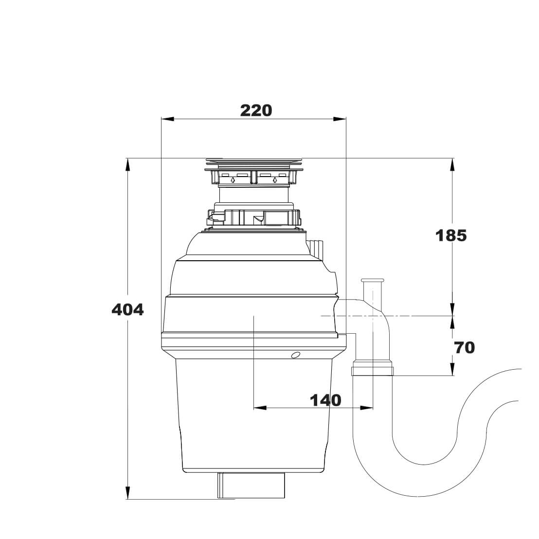 Reginox 0.75hp RD100 Line Waste Disposal Unit with Built In Air Switch