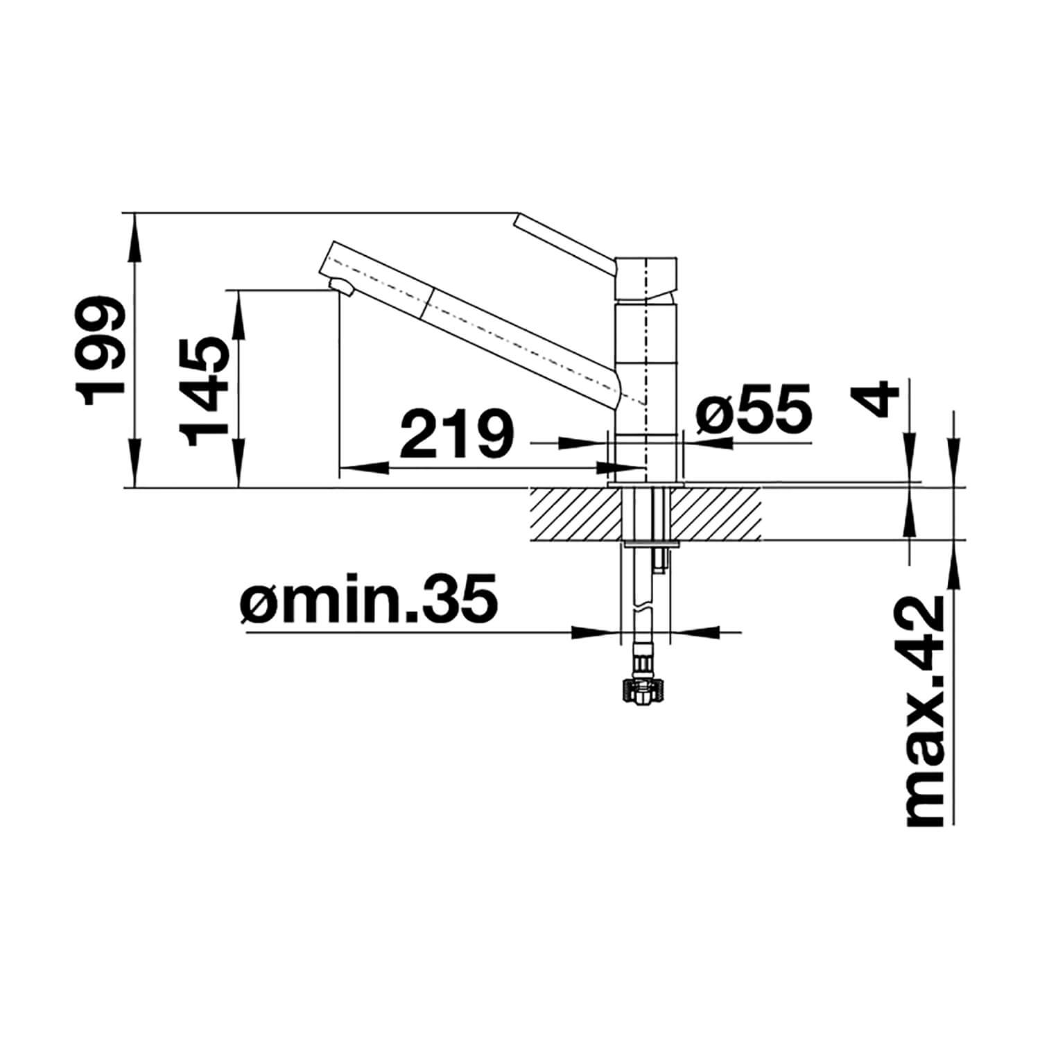 Blanco Kano Single Lever Mono Kitchen Mixer Tap with Silgranit Matching Finish