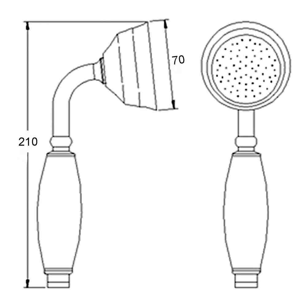 nuie Large Traditional Handset Shower