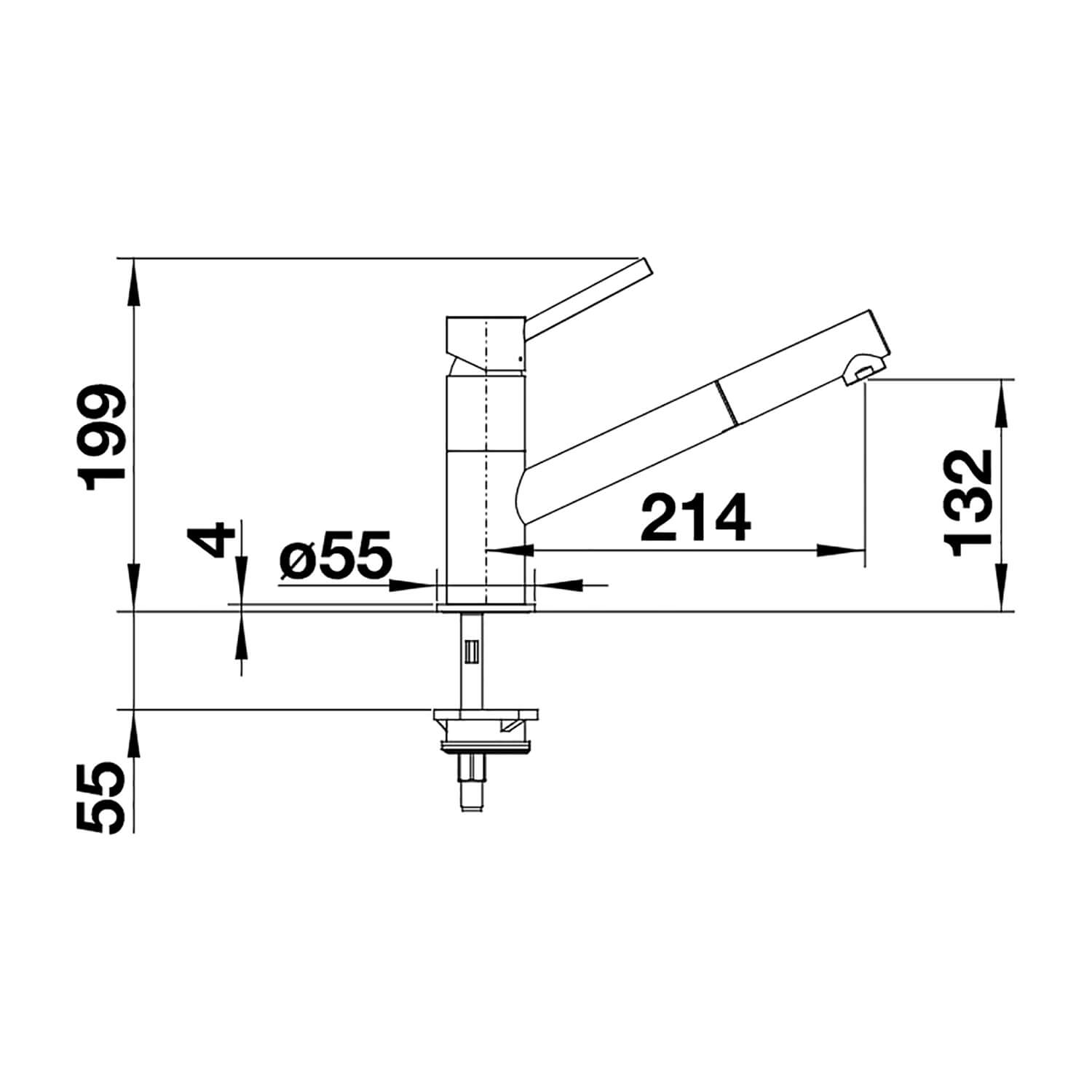 Blanco Kano-S Single Lever Mono Pull Out Kitchen Mixer Tap