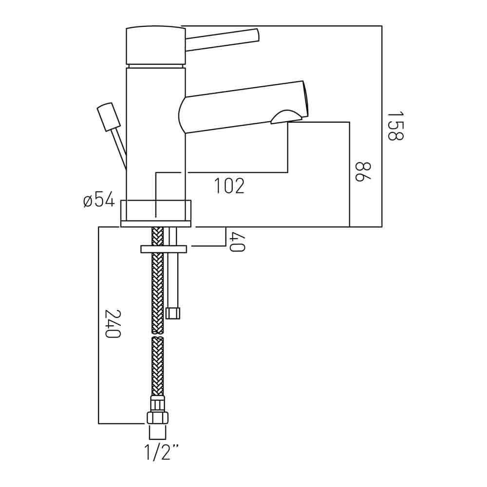 Vado Zoo Single Lever Mono Basin Mixer with Pop-Up Waste