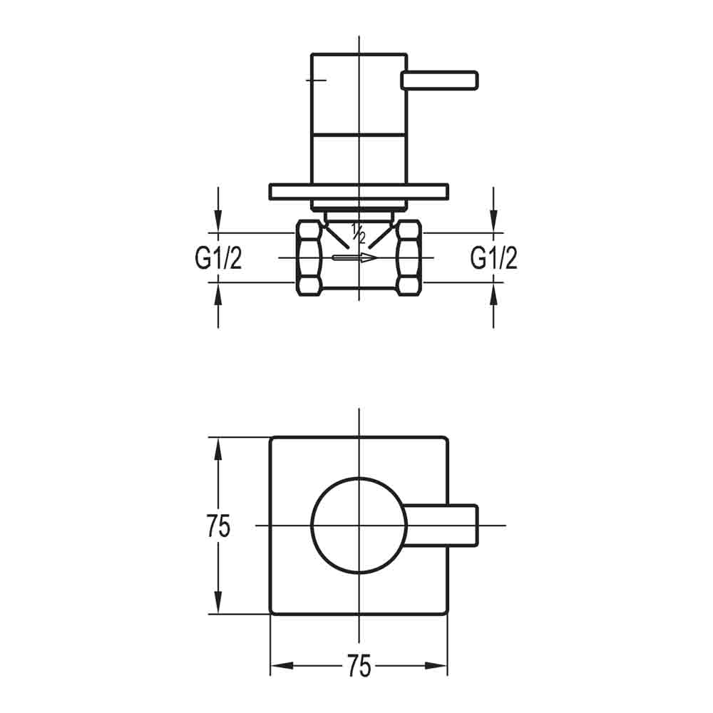 Flova STR8 Concealed Cold Shut Off Valve (1/2")