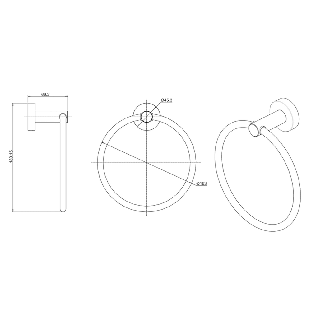 Britton Bathrooms Hoxton Towel Ring - Brushed Brass