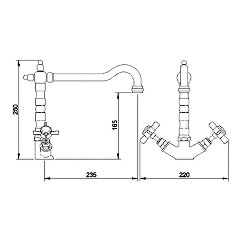 nuie French Classic Monobloc Sink Mixer