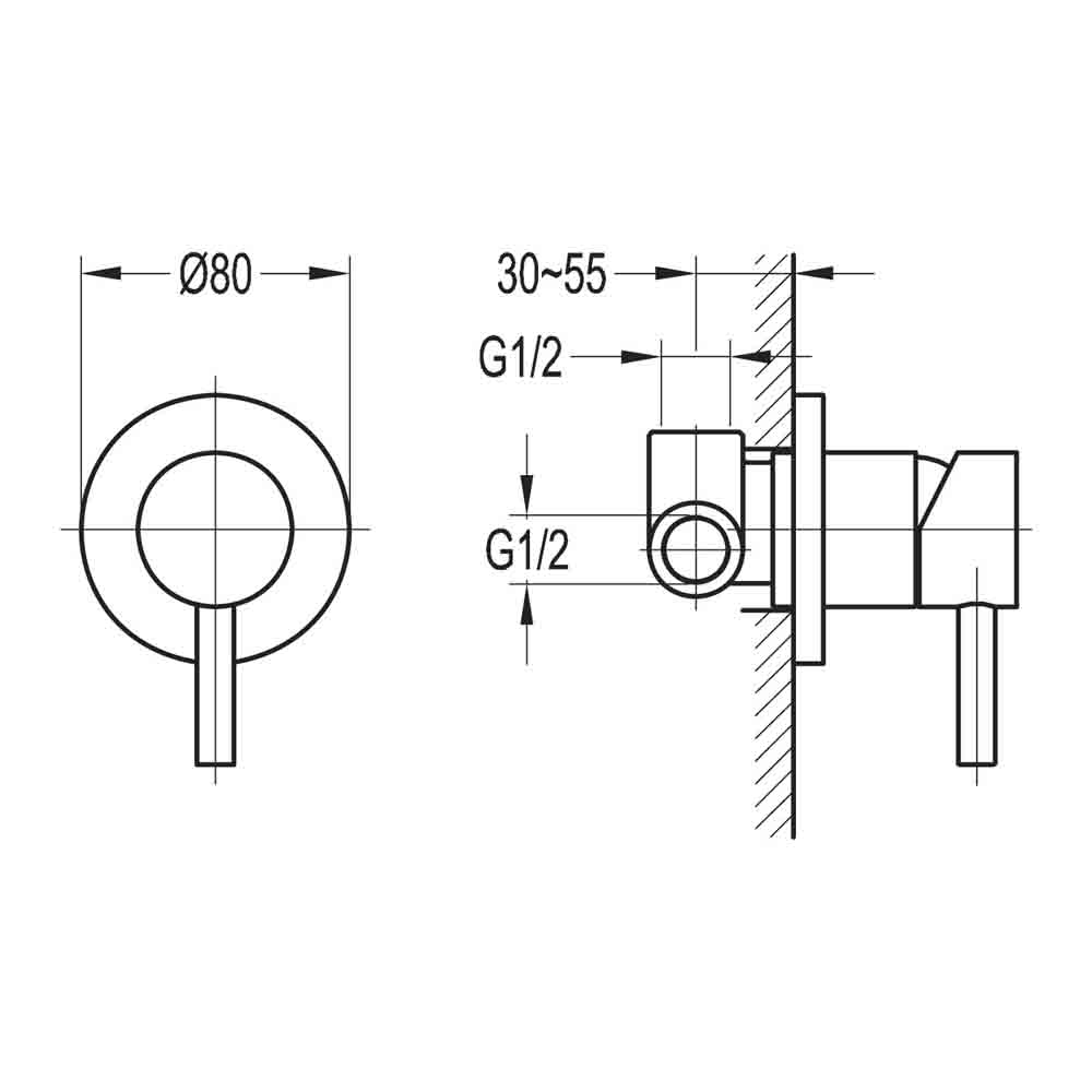 Flova Levo Single Outlet Concealed Manual Shower Valve