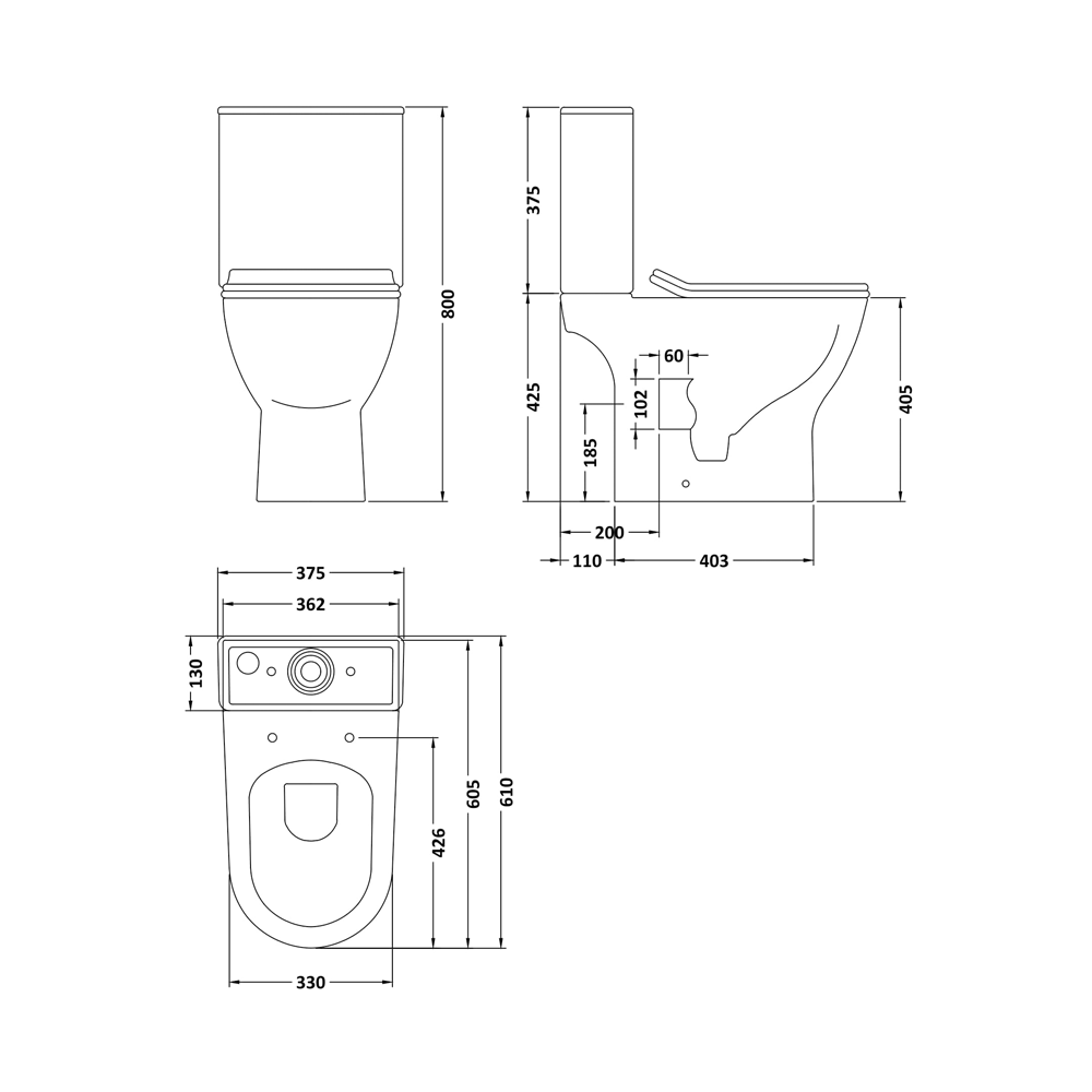 Harbour Acclaim Rimless Close Coupled Toilet & Soft Close Wafer Seat