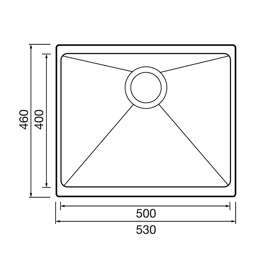Clearwater Siena 1 Bowl Granite Composite Inset or Undermount Kitchen Sink & Waste - 530 x 460mm