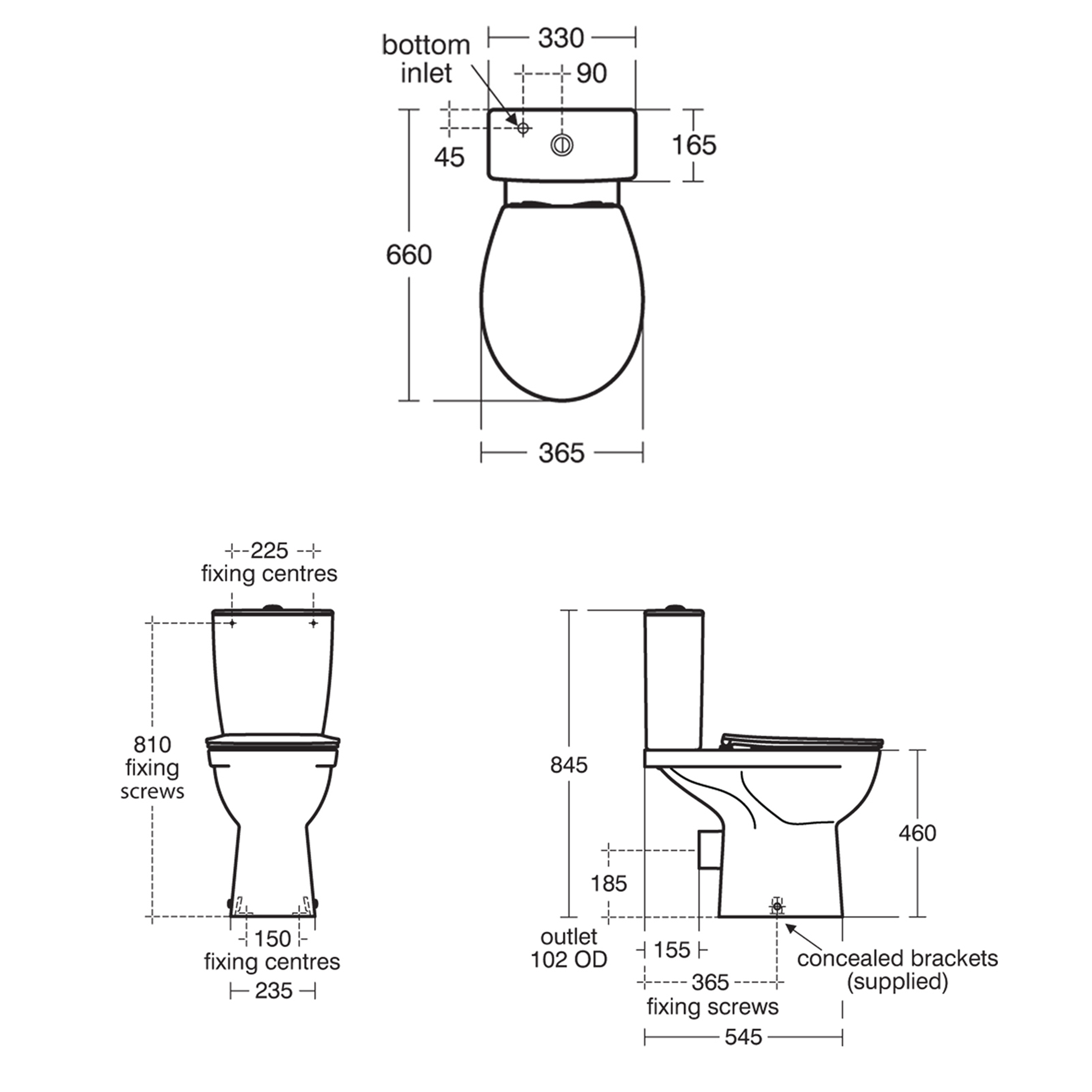 Ideal Standard Eurovit+ Comfort Height Close Coupled Toilet with Soft Close Seat