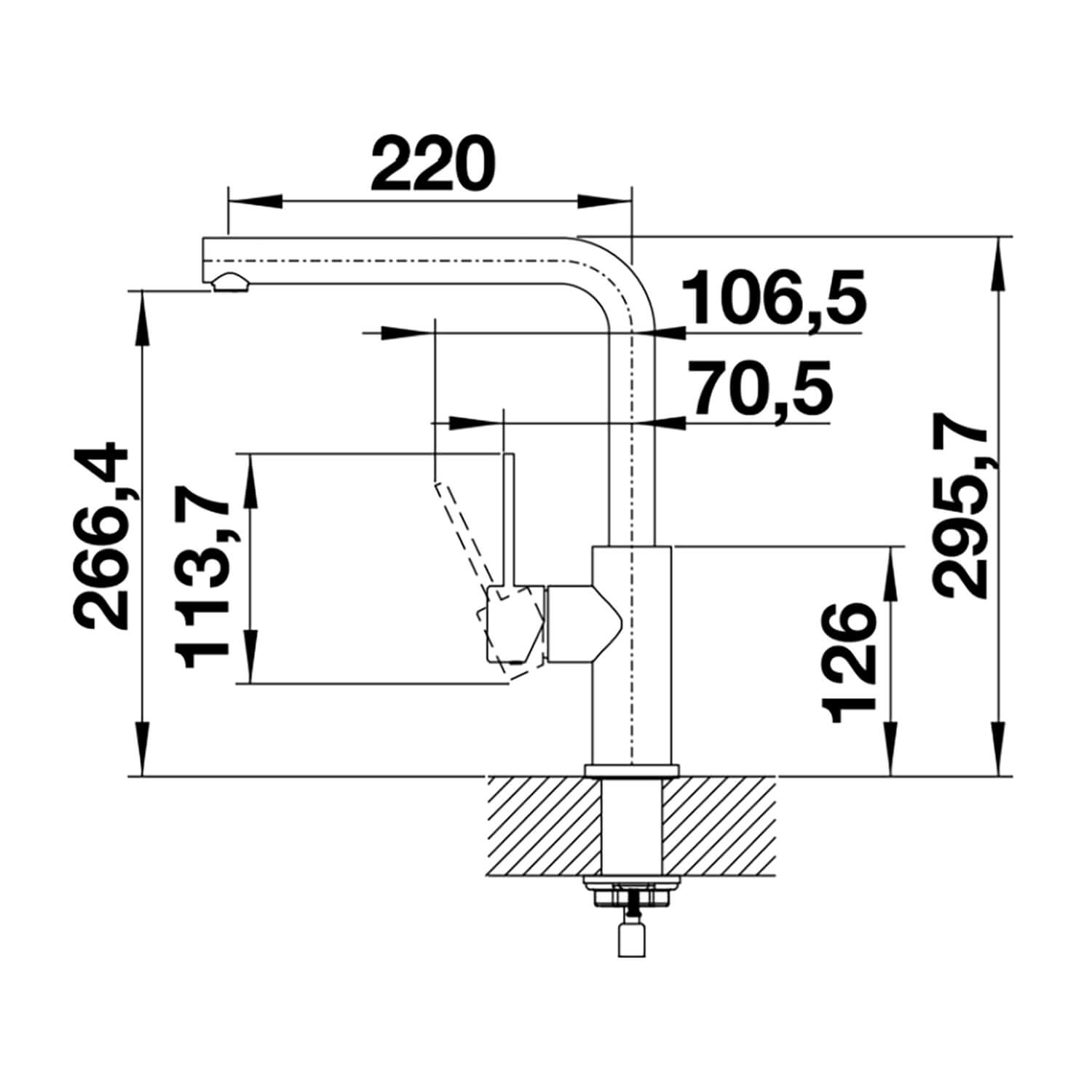 Blanco Lanora Eco Cold Start WRAS Approved Brushed Stainless Steel Mono Kitchen Mixer Tap