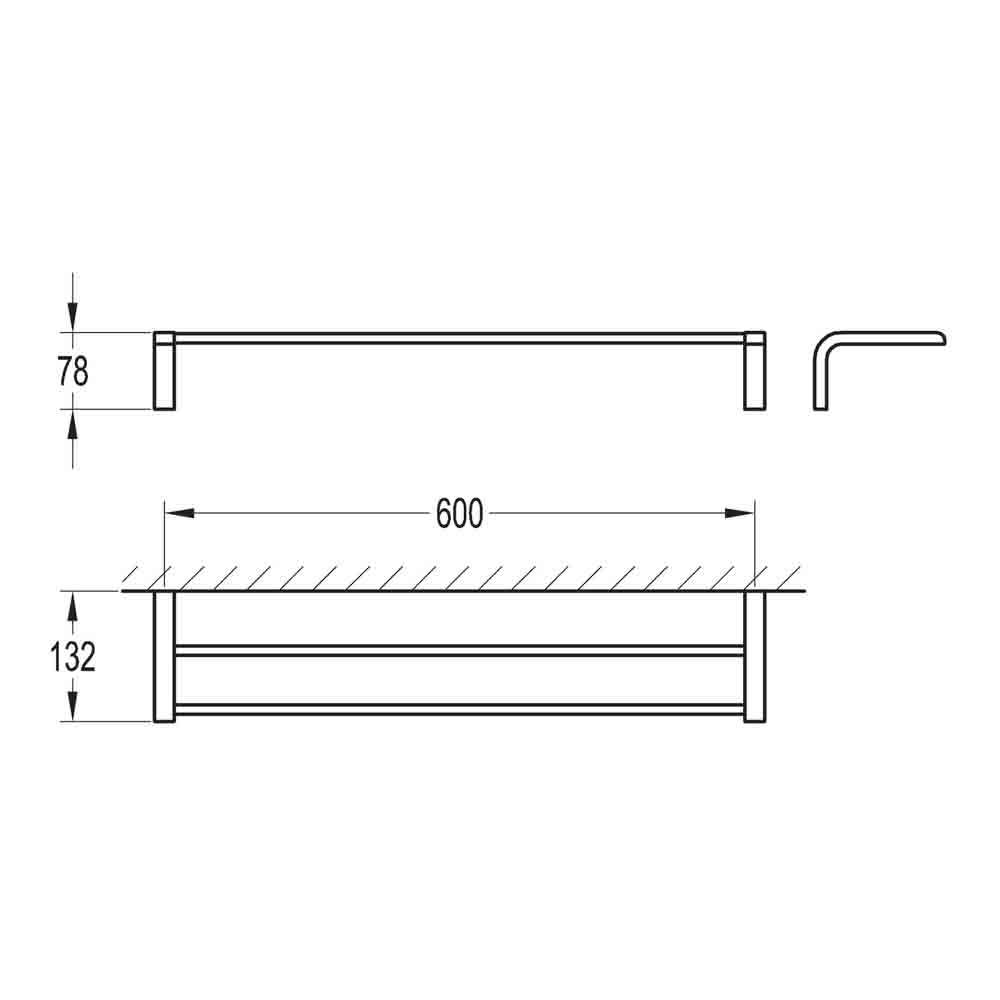 Flova Lynn Double Towel Bar - 600mm