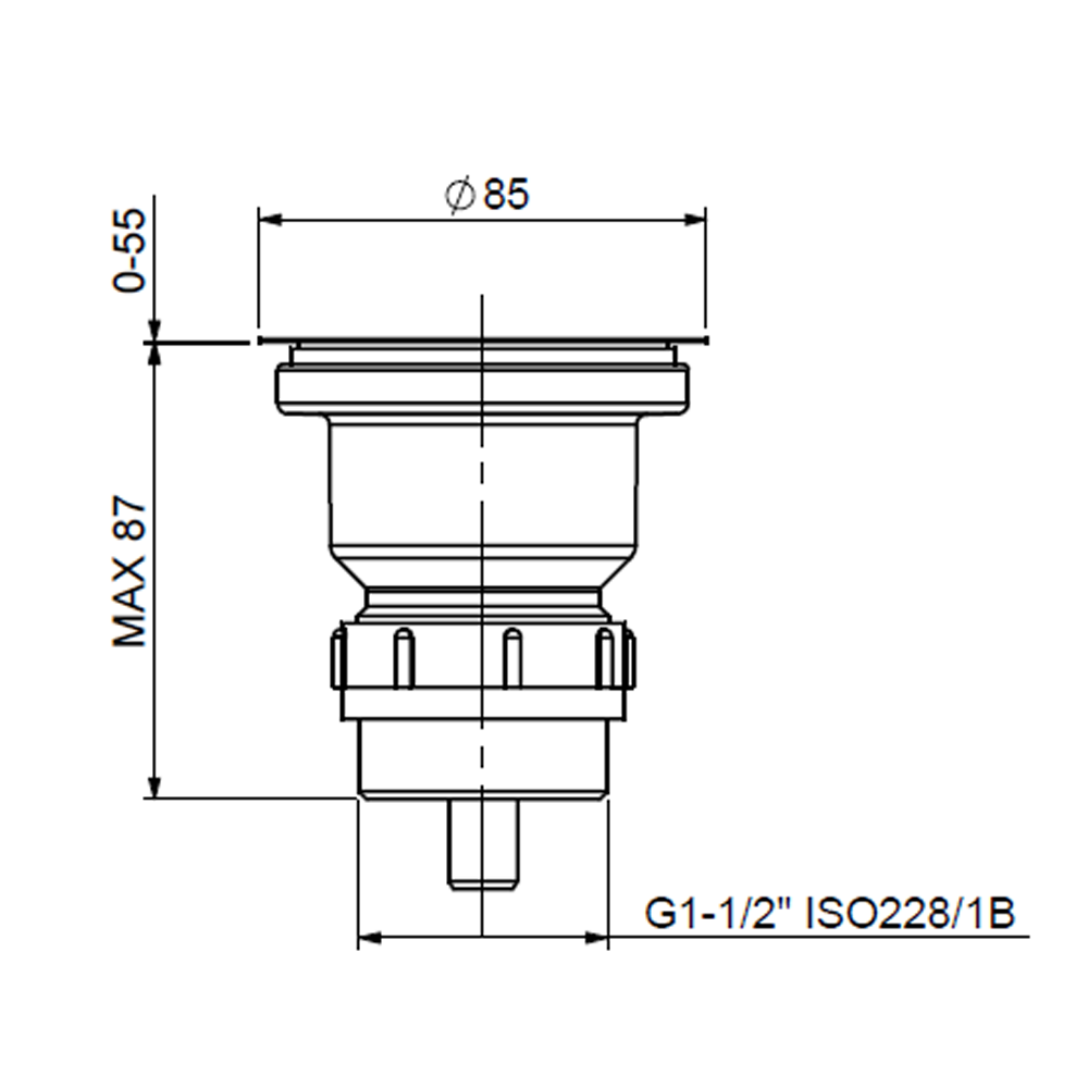 Clearwater 60mm Basket Strainer Waste for Belfast Sinks - Stainless Steel
