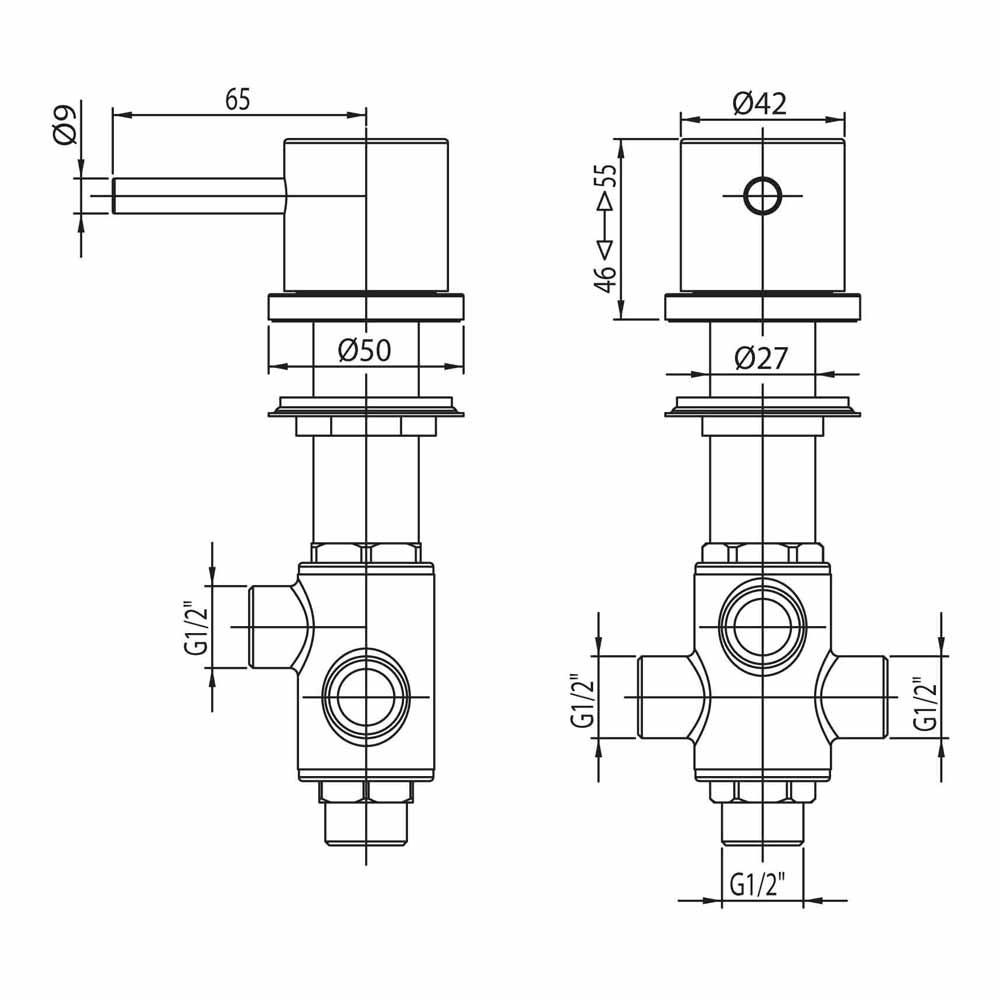 Sagittarius Ergo 2 Way Deck Mounted Diverter