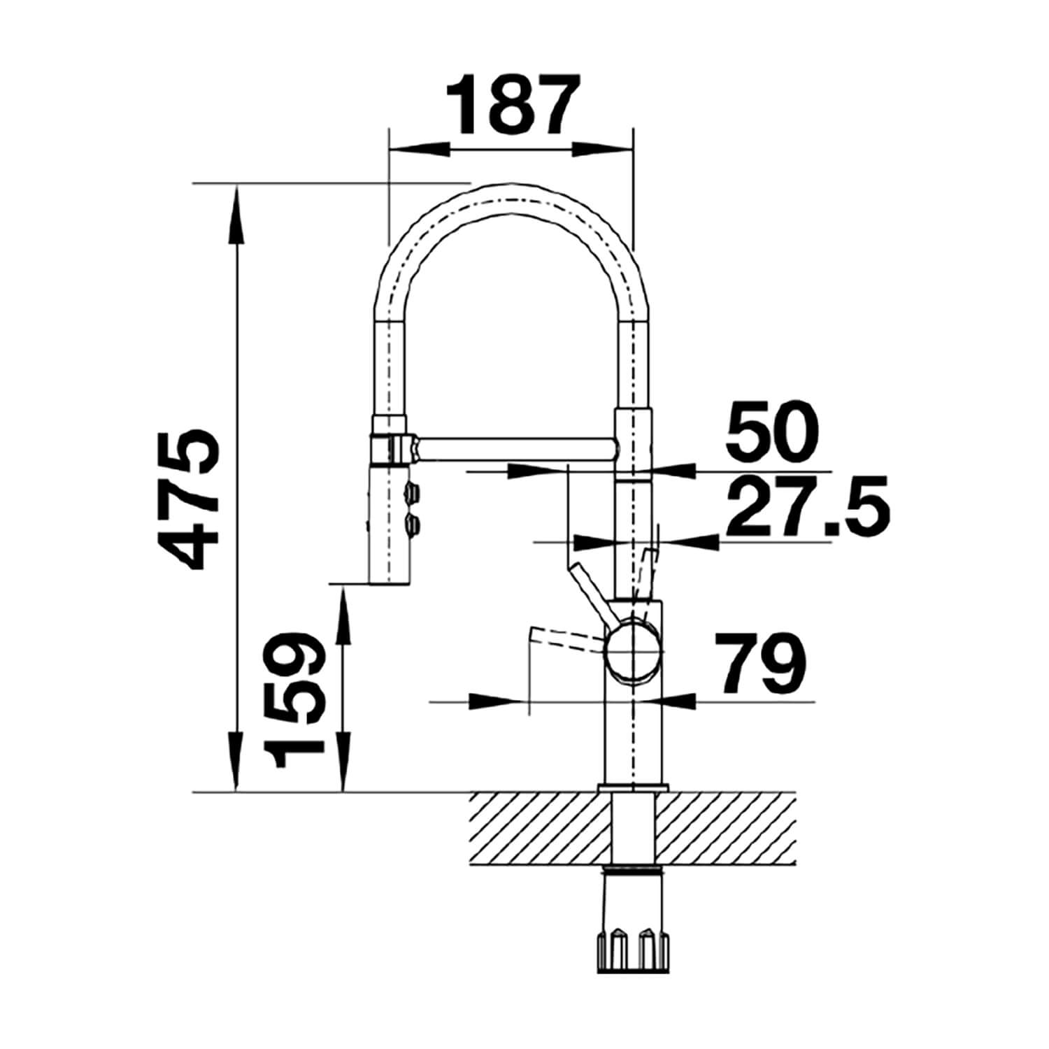 Blanco Catris-S Flexo Single Lever Pull Out Kitchen Mixer Tap with Dual Spray