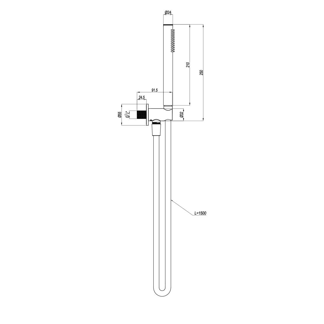Crosswater 3ONE6 Stainless Steel Mini Shower Handset Kit with Wall Bracket & Hose