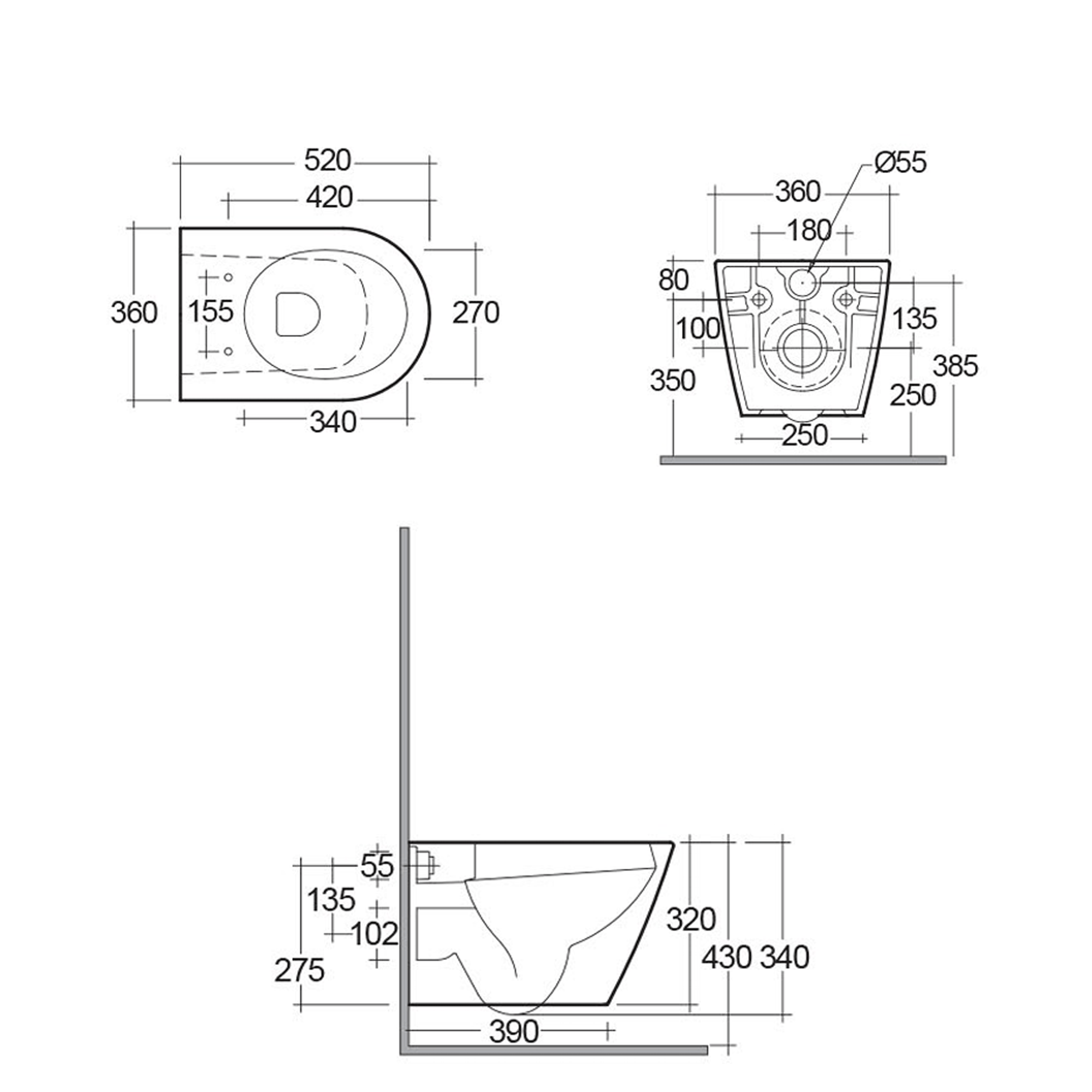 RAK Resort Rimless Wall Hung Toilet with Hidden Fixings & Soft Close Toilet Seat
