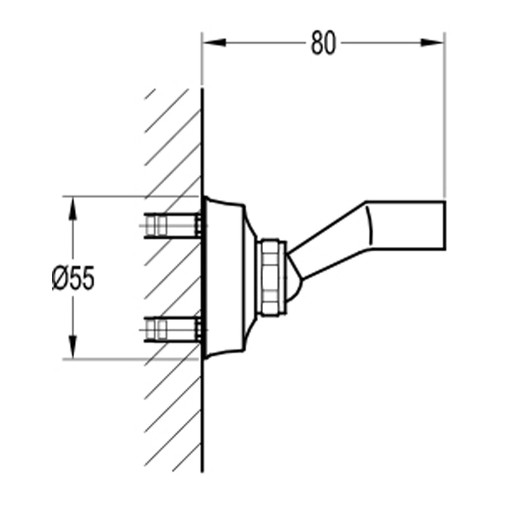 Flova Liberty Wall Bracket Hand Shower Holder with Swivel Joint - Chrome