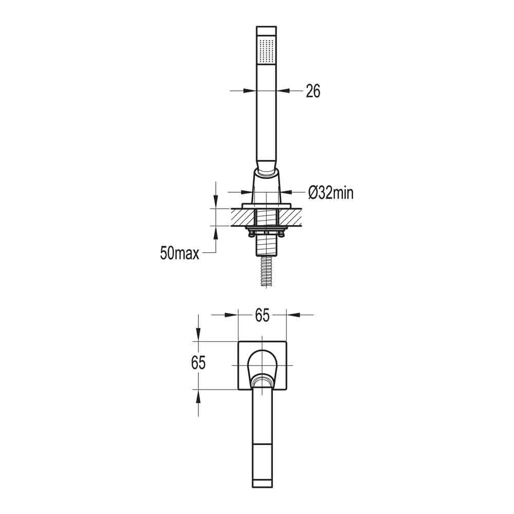Flova STR8 Deck Mounted Pull Out Hand Shower Set