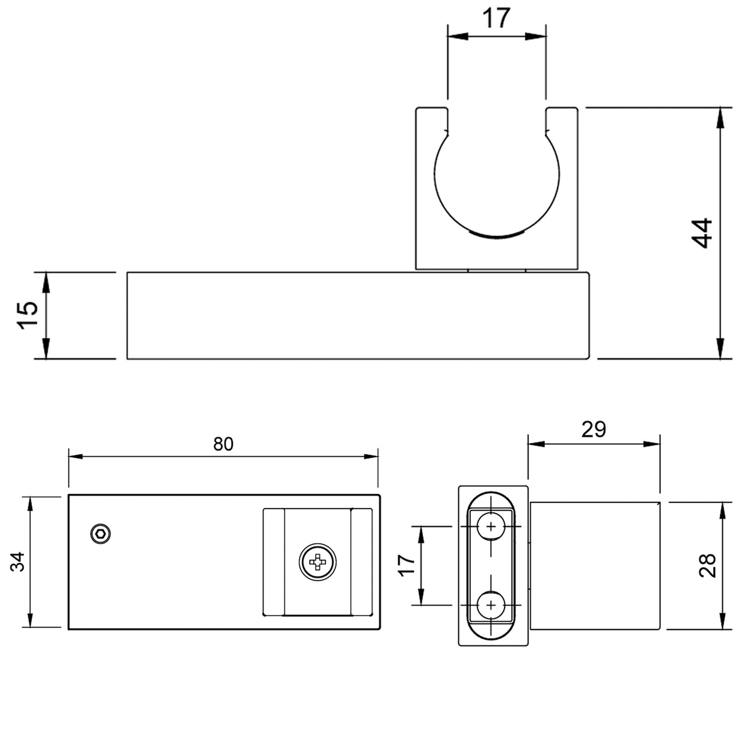 Villeroy & Boch Universal Square Shower Handset Holder
